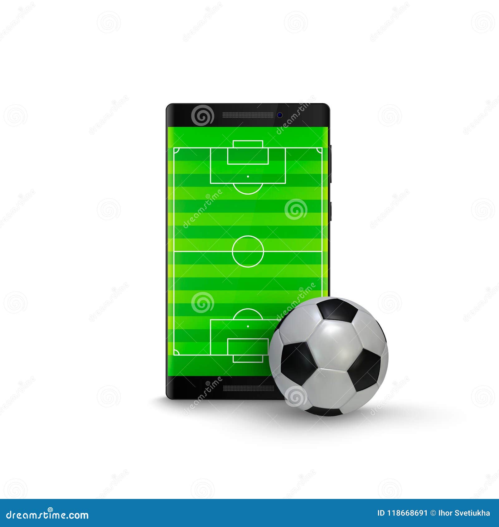 Futebol ao vivo online via celular Ilustração Vetor EPS [download] - Designi