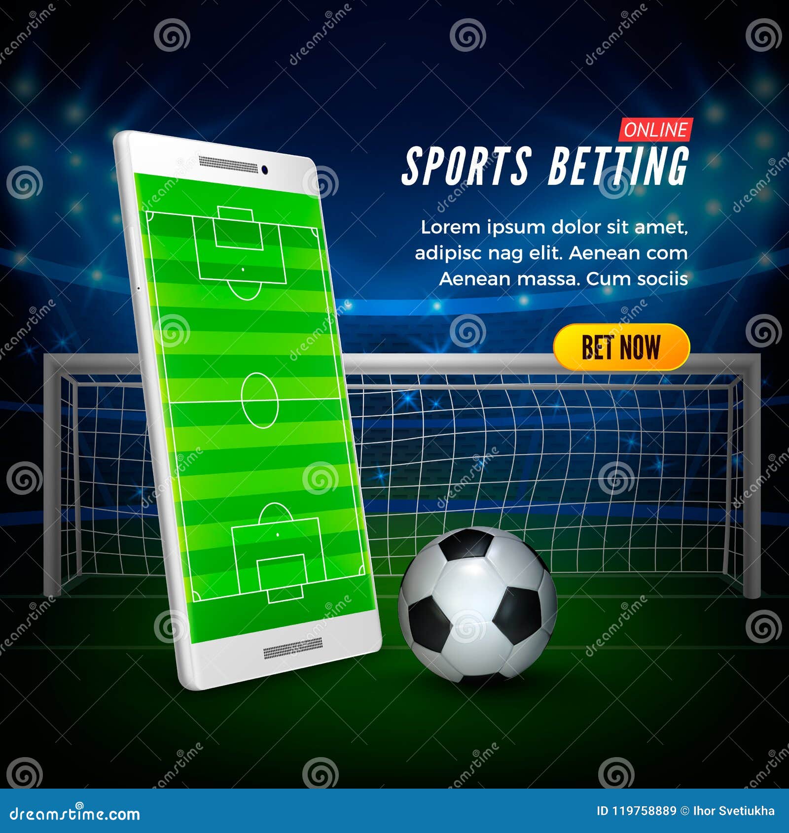 Apostas desportivas online. celular com campo de futebol na tela e