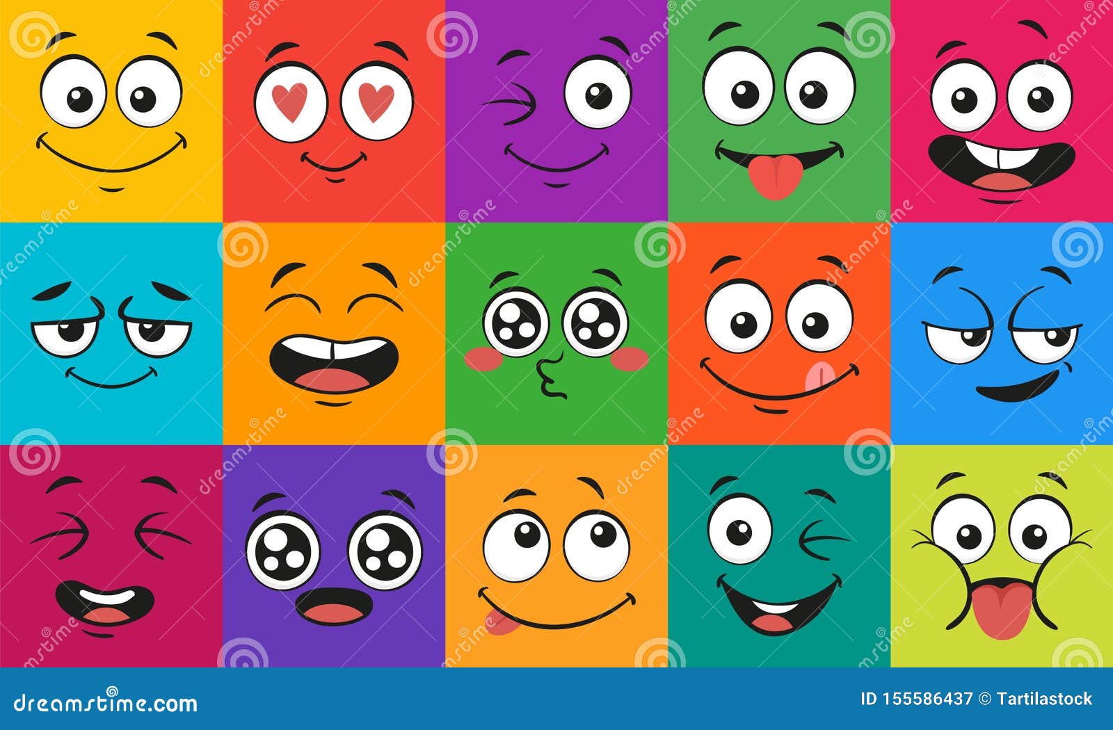 Espressioni del fronte del fumetto I fronti sorpresi felici, caratteri di scarabocchio dicono ed insieme dell'illustrazione di ve. Espressioni del fronte del fumetto I fronti sorpresi felici, caratteri di scarabocchio dicono ed occhi Scarabocchio del fronte o lanciare, amare e baciare emozione di manga di kawaii Insieme comico dell'illustrazione di vettore dell'avatar dell'emoticon
