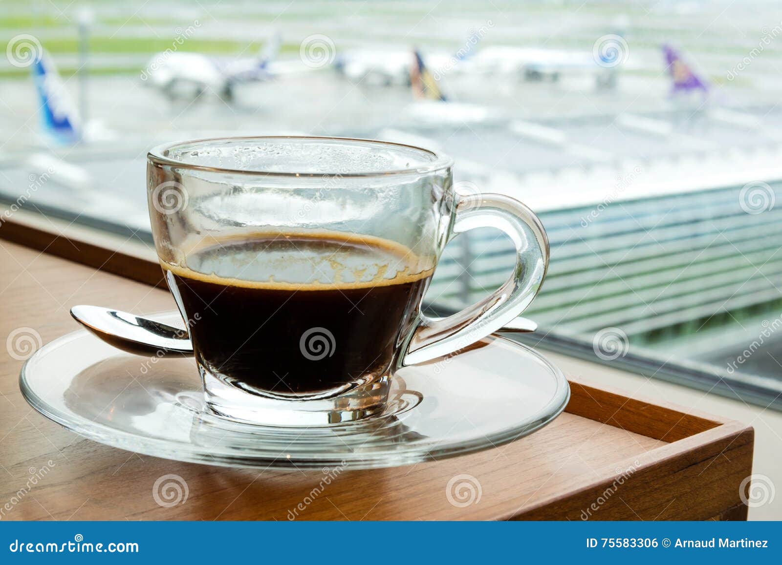 Espresso Coffee Cup at the Airport Lounge Stock Photo Image of
