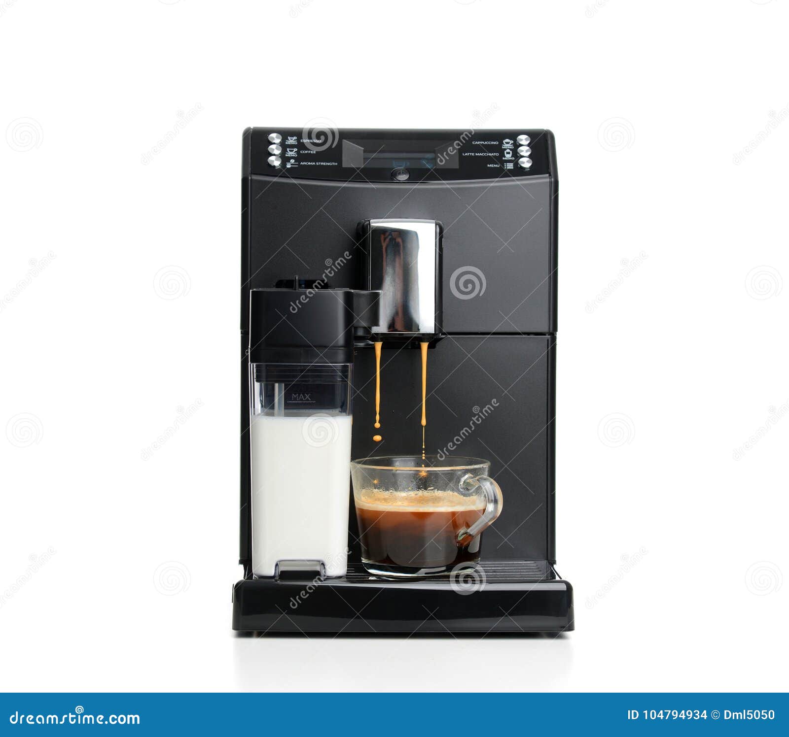 Espresso and Americano Coffee Machine Maker Stock Photo Image of food