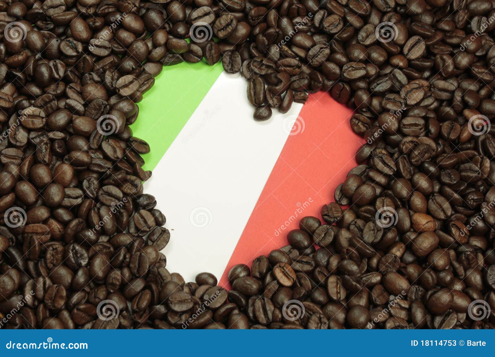 Espresso Beans with Italian Flag Stock Image Image of italy, cafe