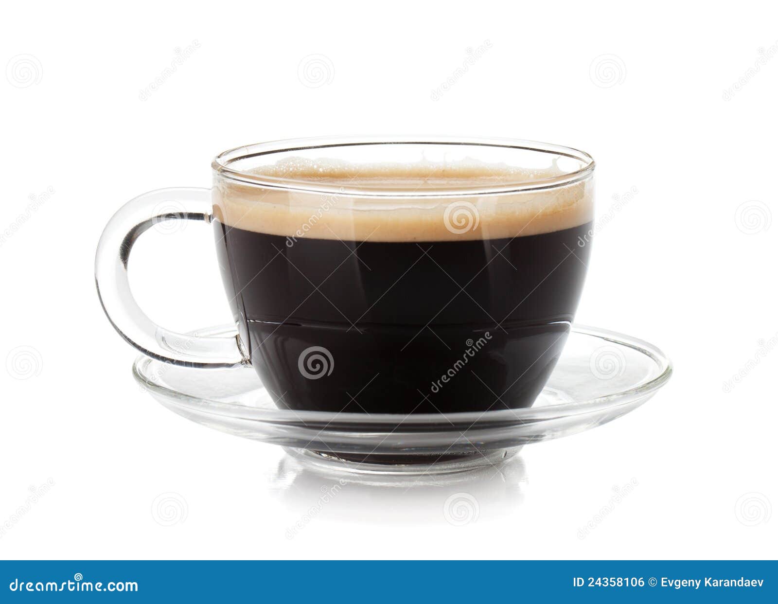espresso coffee in glass cup
