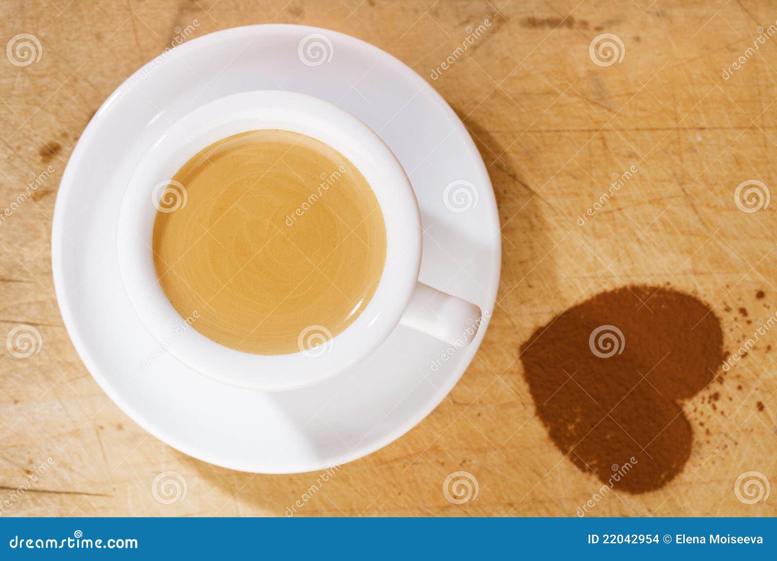 espresso coffee in thick white cup