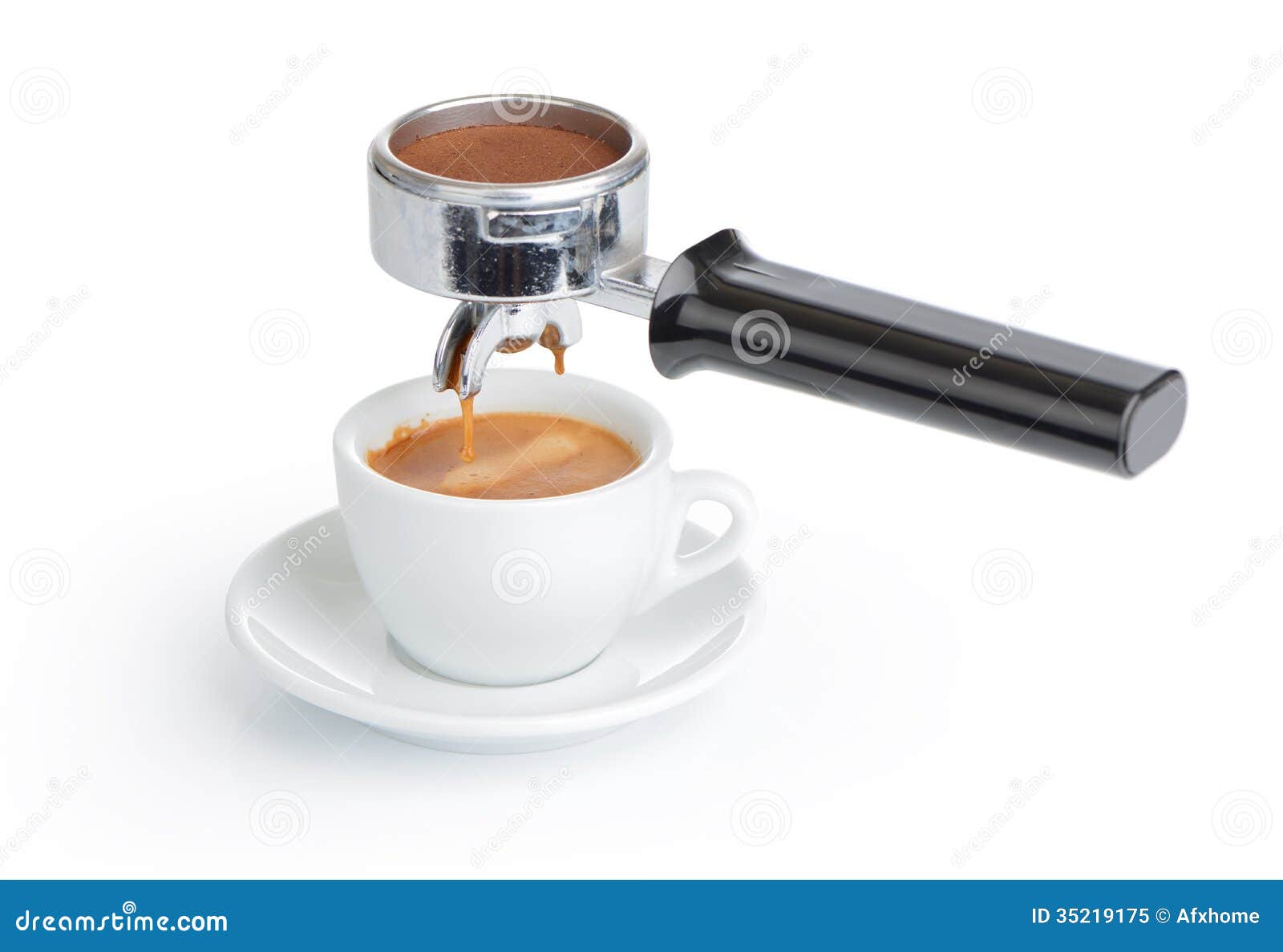 Industriel Erkende Whitney Espresso Cup and Filter Holder on White Background Stock Image - Image of  caffeine, grounded: 35219175