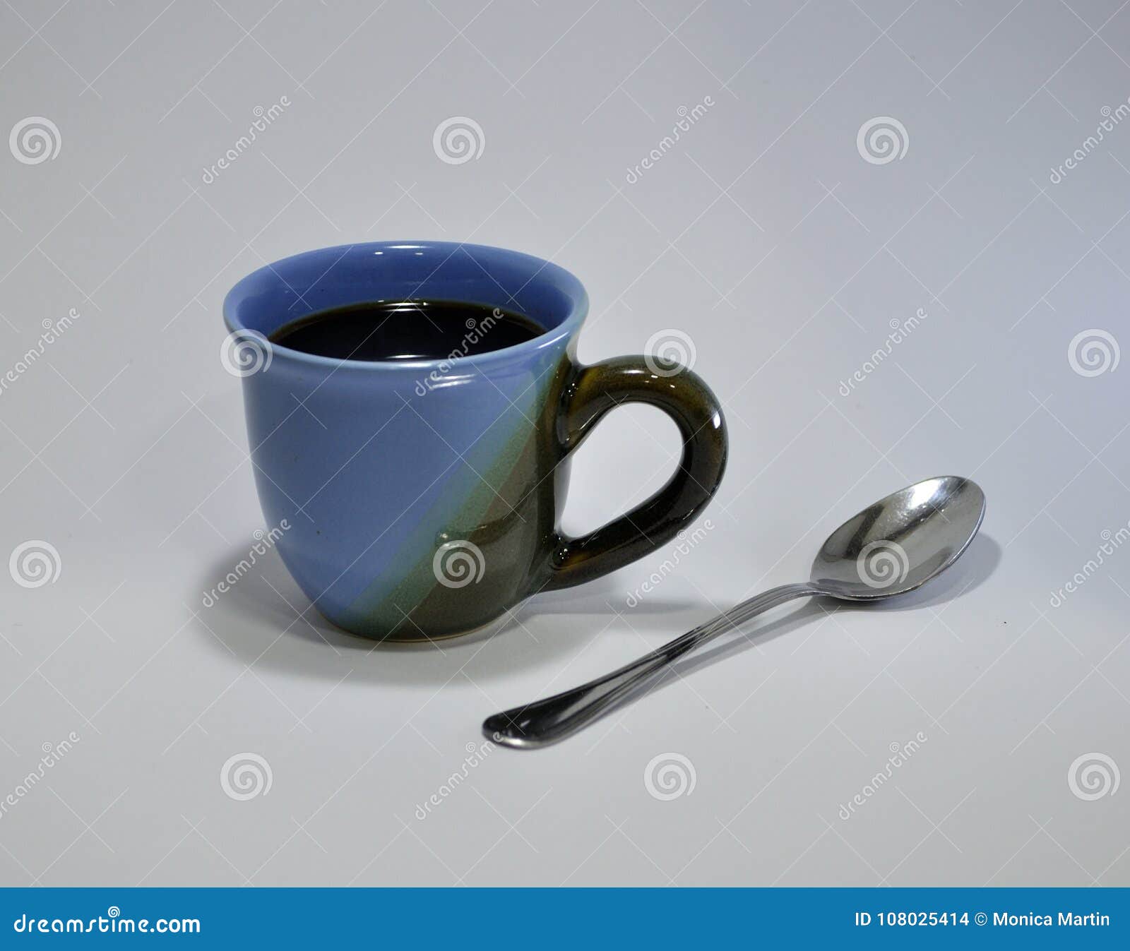 Cup of coffee and teaspoon stock photo. Image of spoon 108025414