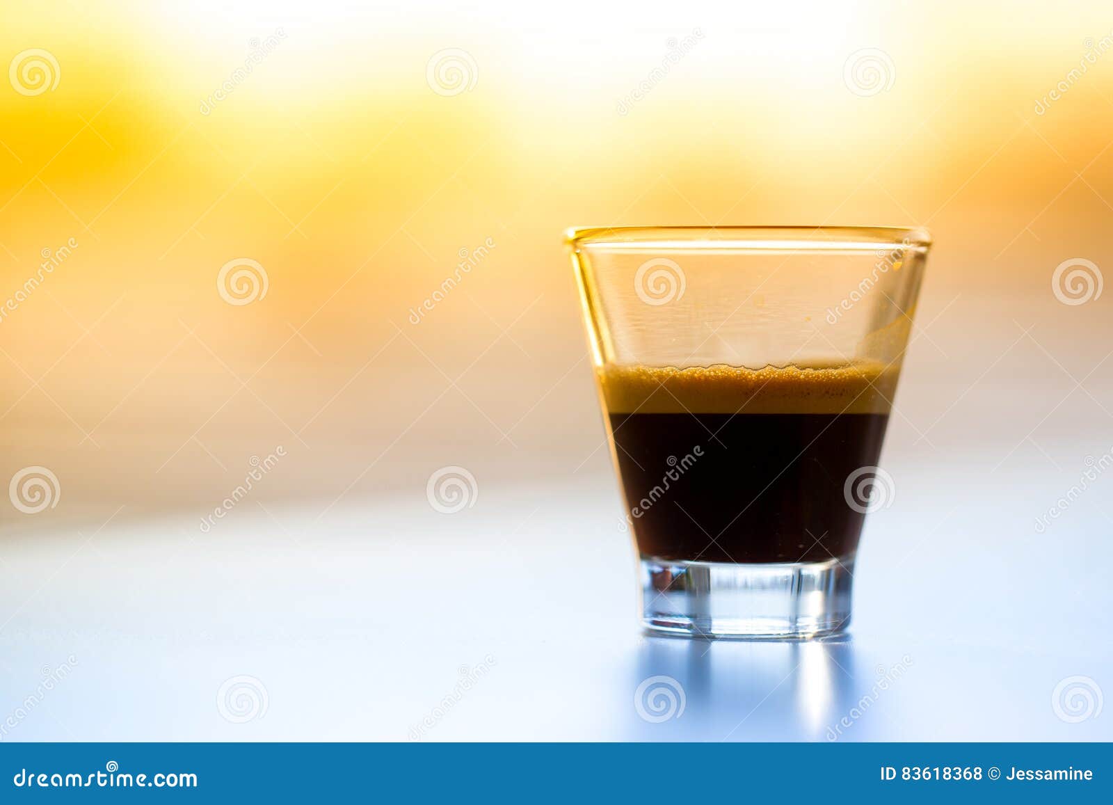 Espresso in glass stock photo. Image of black, caffeine 83618368