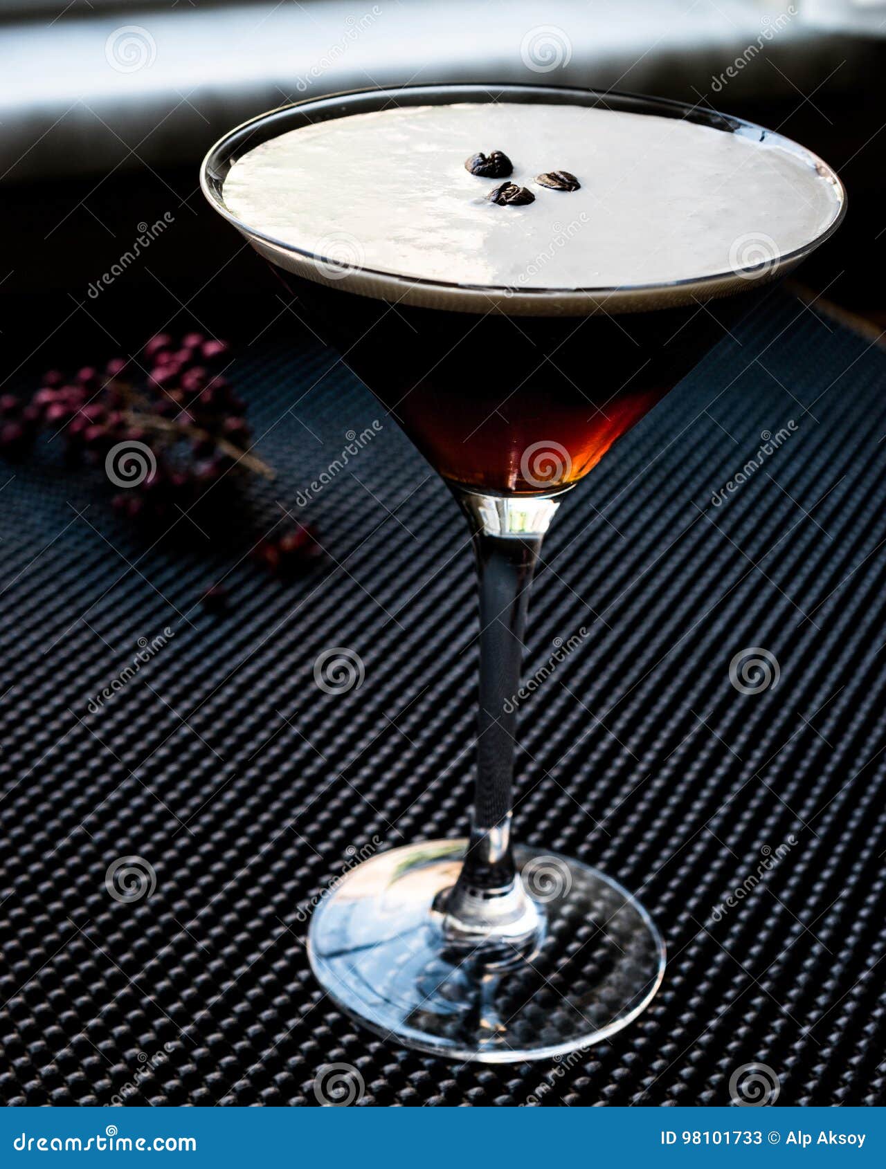 Espresso Martini Cocktail with Coffee Beans. Stock Image Image of
