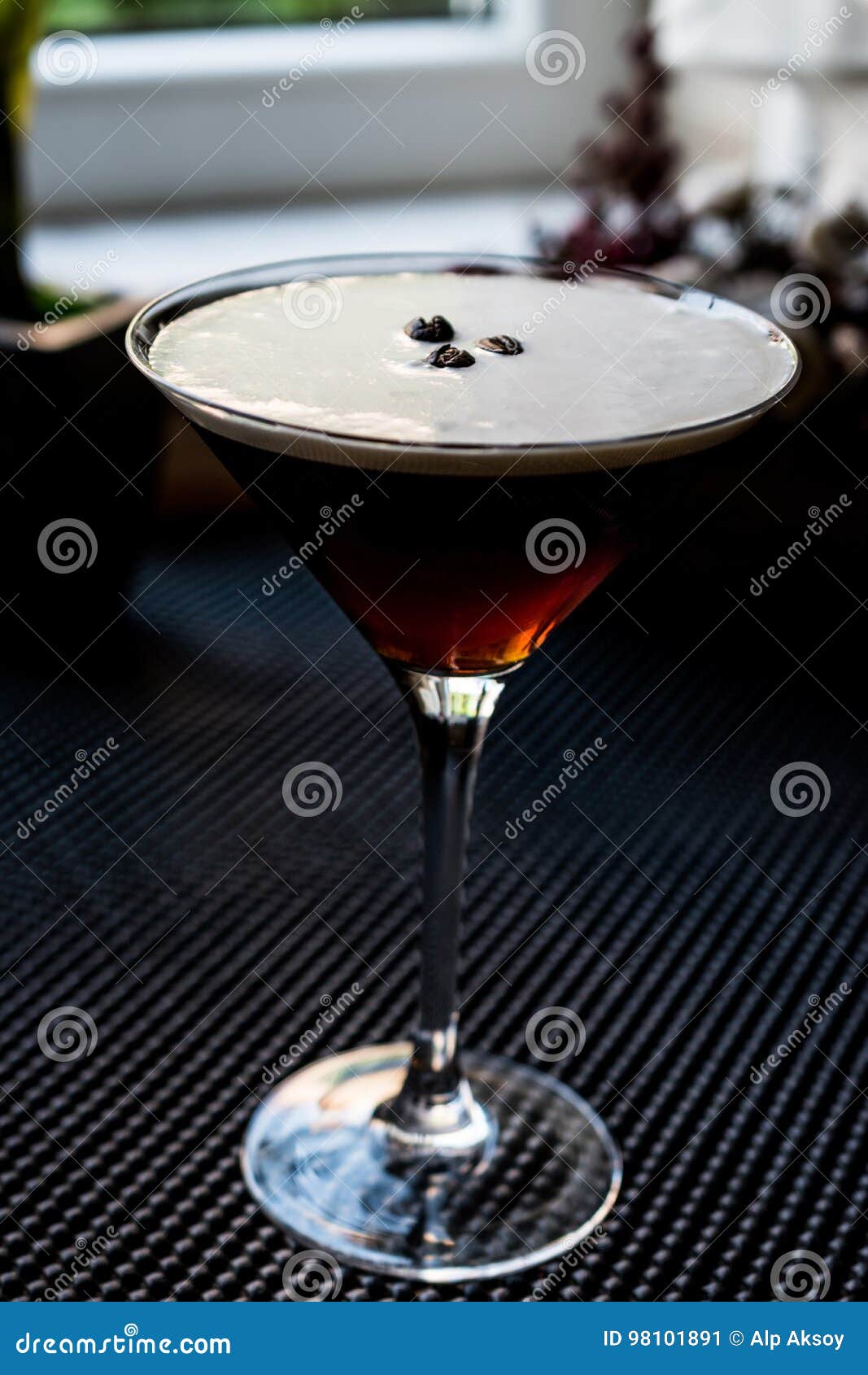 Espresso Martini Cocktail with Coffee Beans. Stock Image Image of