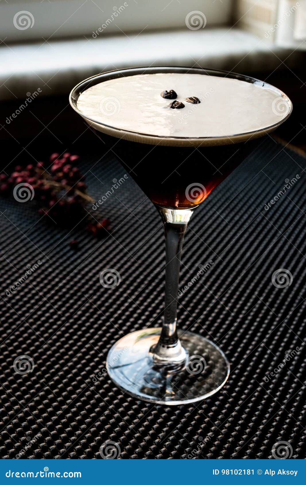 Espresso Martini Cocktail with Coffee Beans. Stock Image Image of