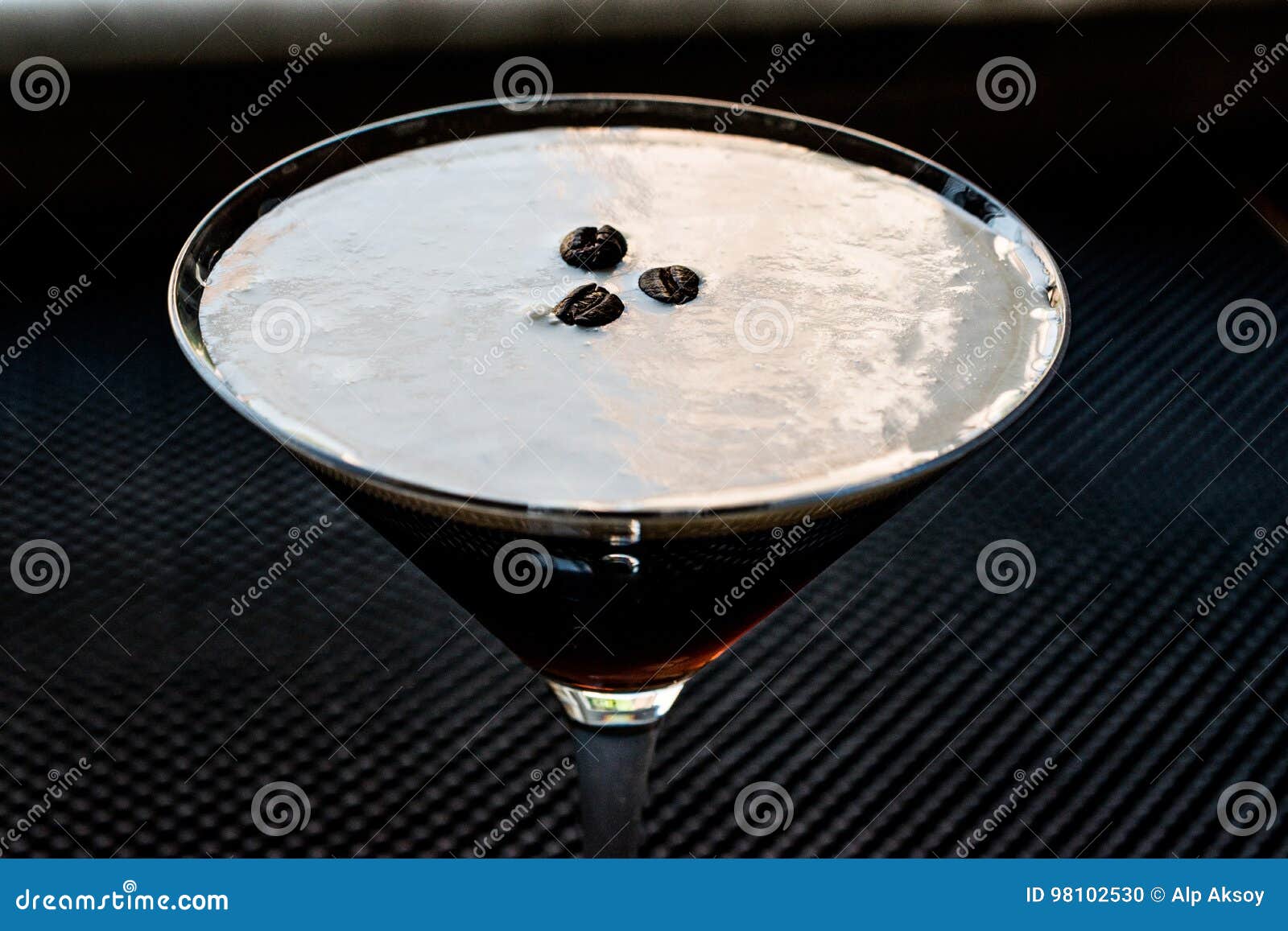 Espresso Martini Cocktail with Coffee Beans. Stock Photo Image of