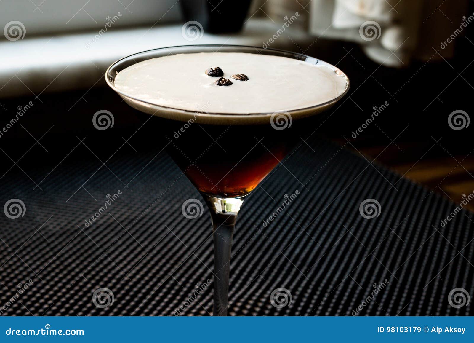 Espresso Martini Cocktail with Coffee Beans. Stock Image Image of