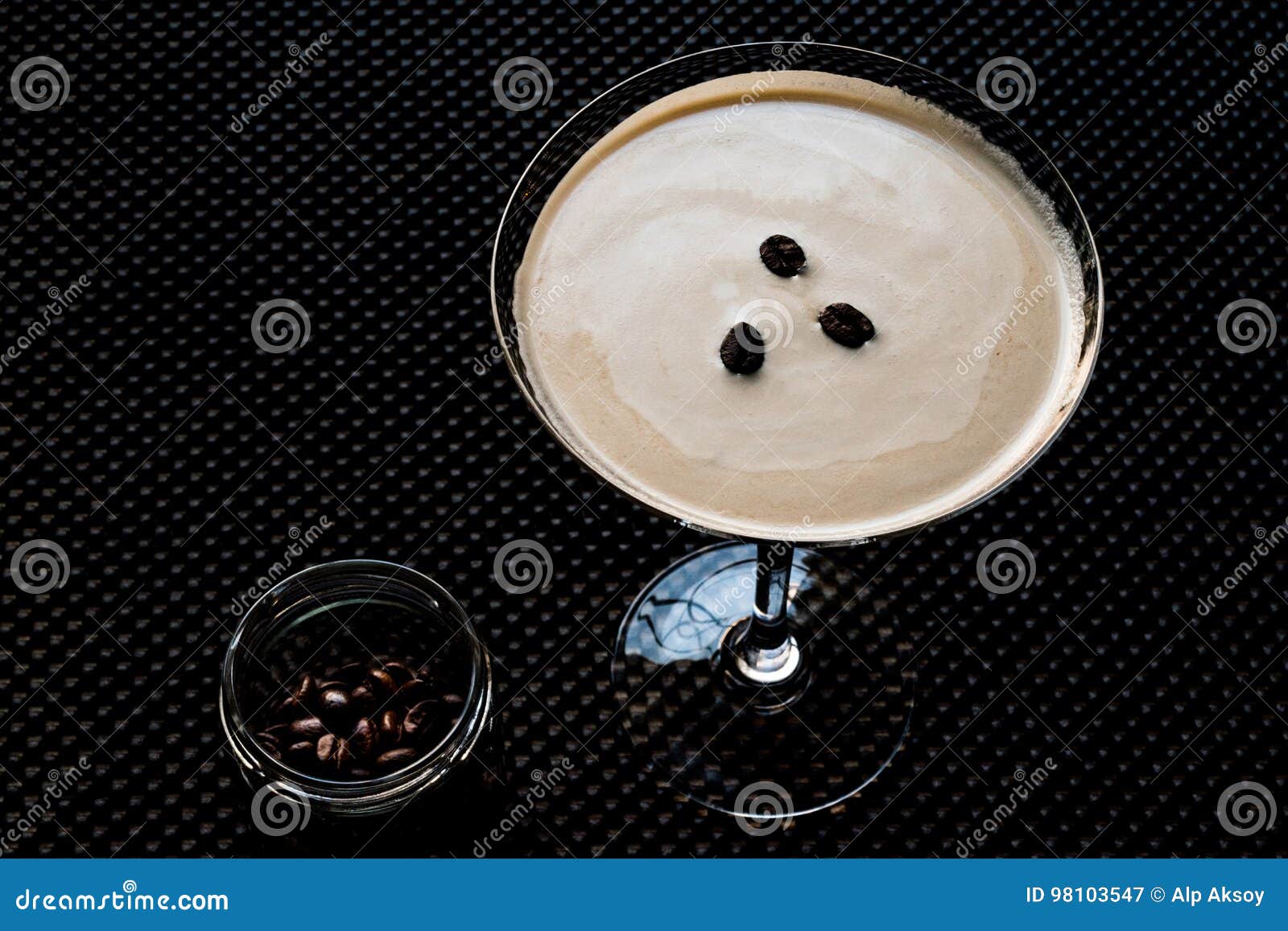 Espresso Martini Cocktail with Coffee Beans. Stock Image Image of