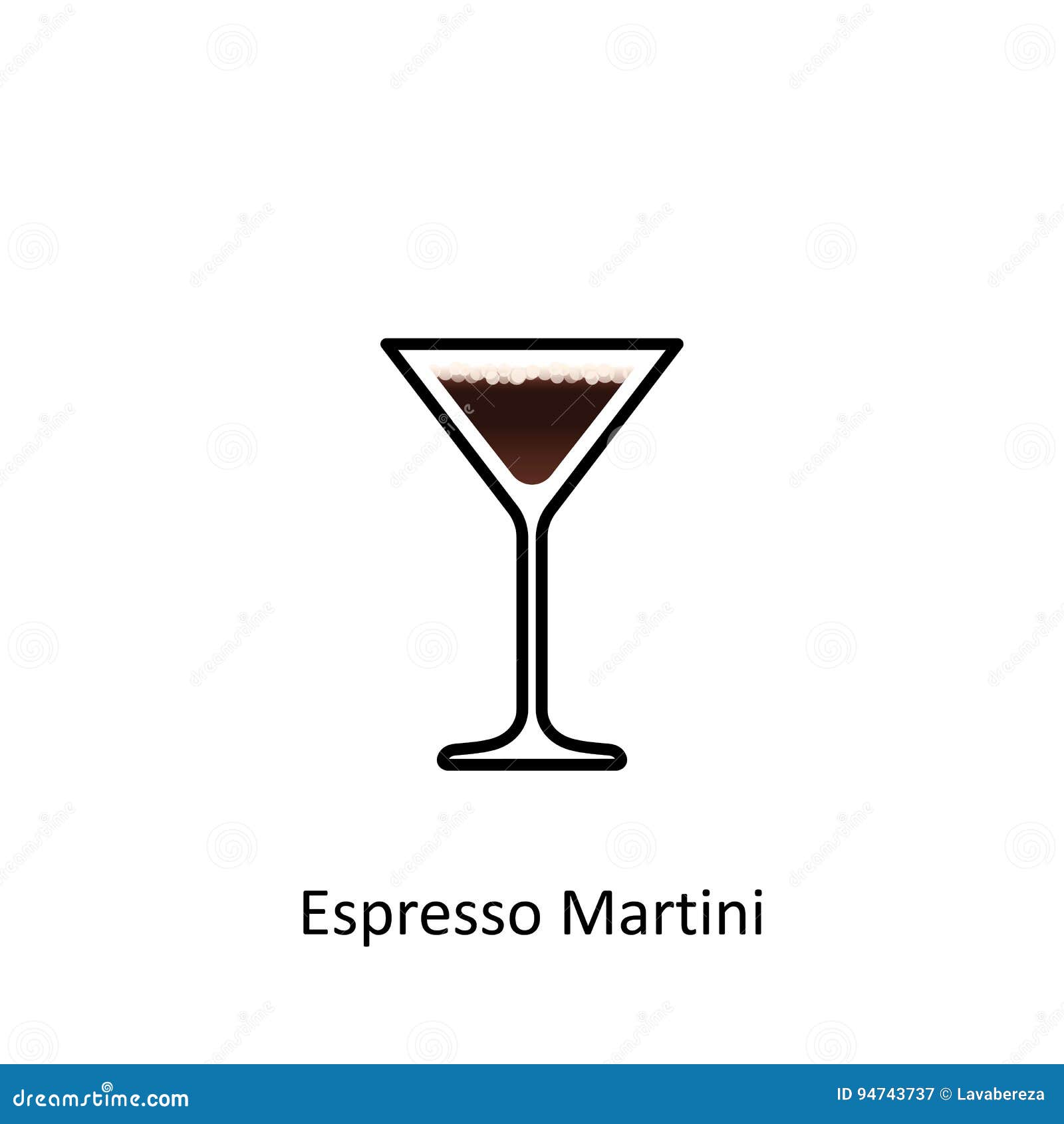 Martini Cocktail Glass Vector Illustration 118897368