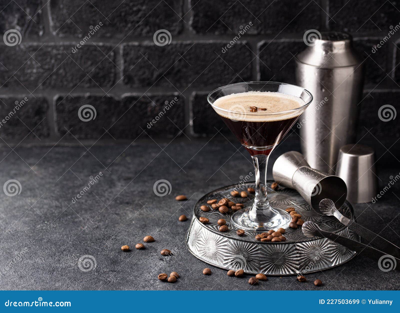Espresso Martini Cocktails with Coffee Beans Stock Image Image of