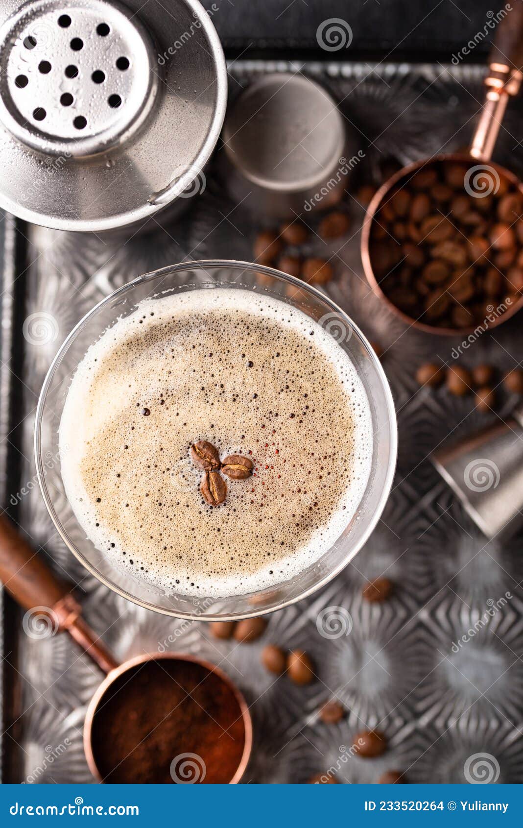 Espresso Martini Cocktails with Coffee Beans Stock Photo Image of