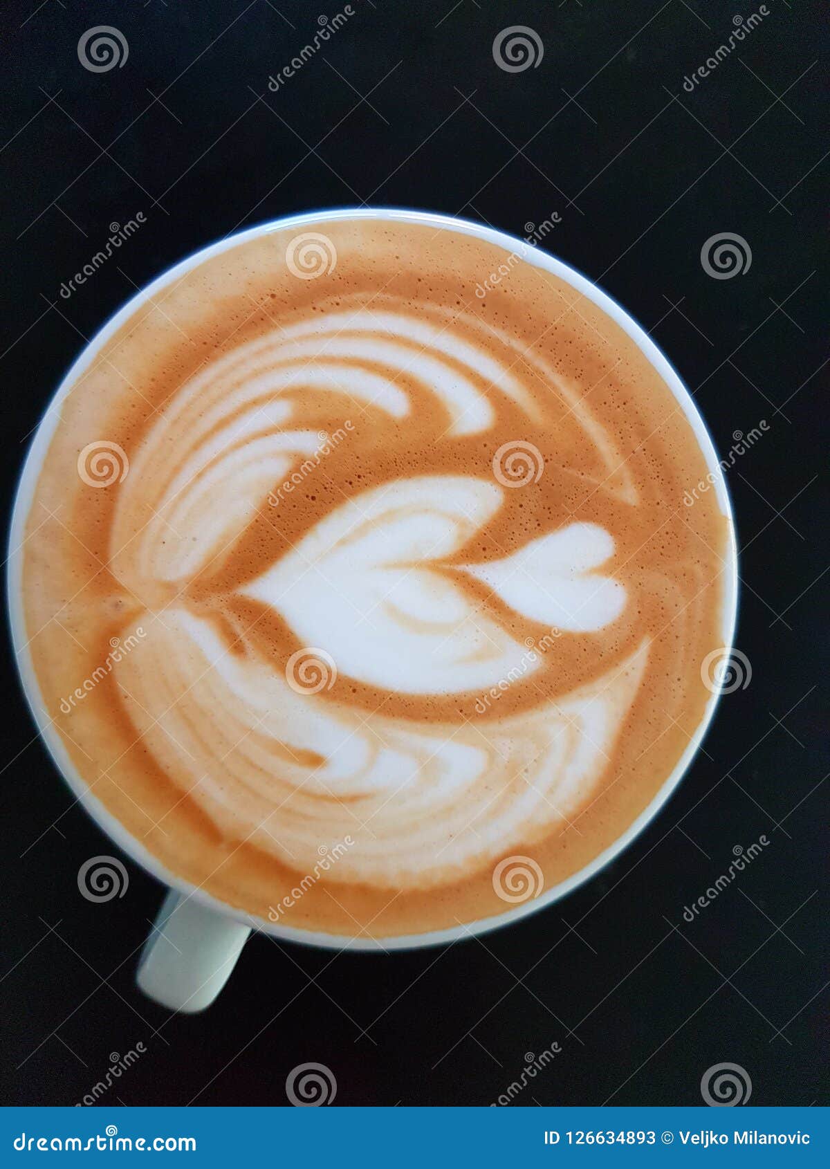 Espresso with milk stock image. Image of milk, look 126634893