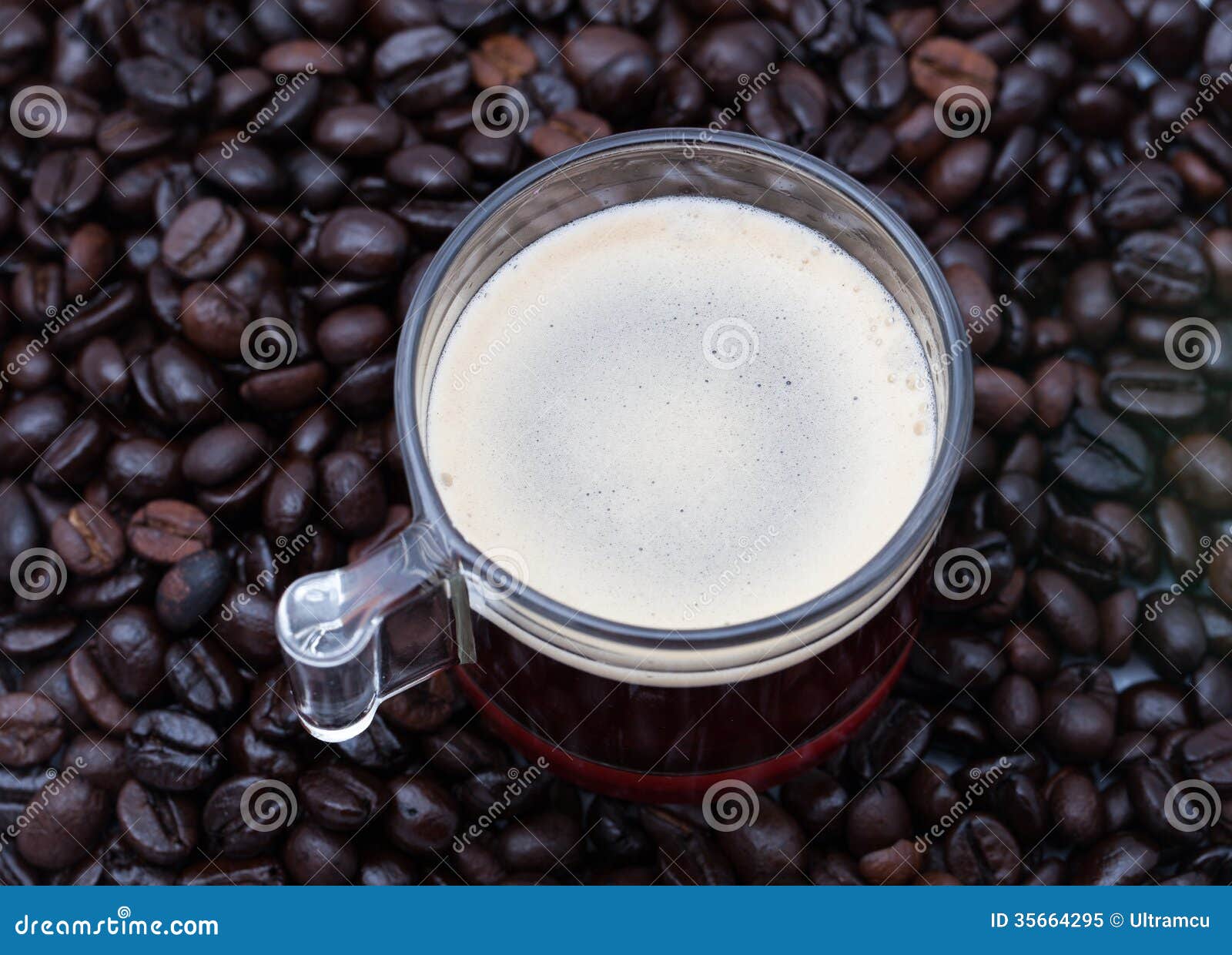 Espresso One Shot and Coffee Beans Stock Image Image of coffee