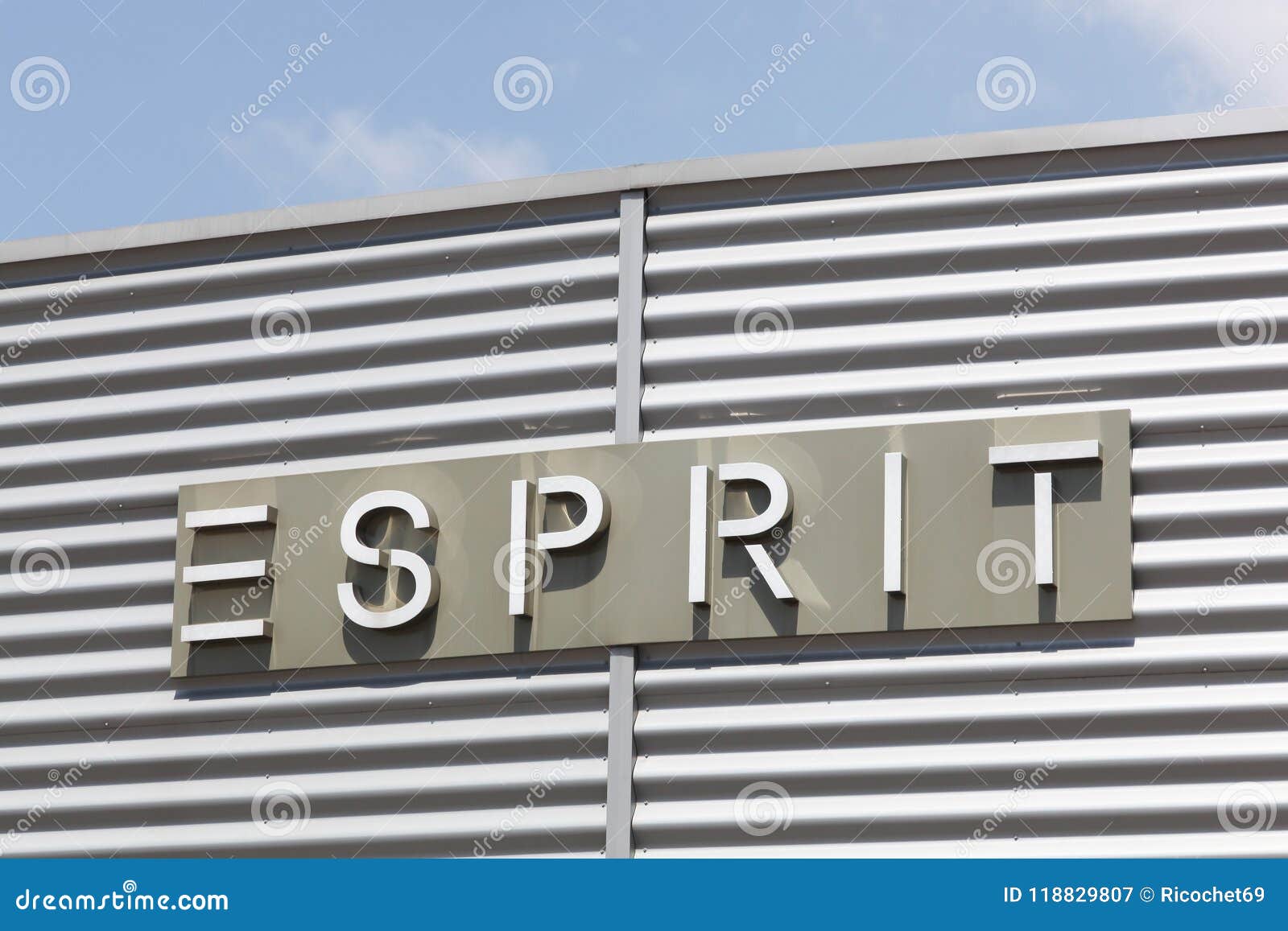 Esprit logo on a facade editorial photography. Image of facade - 118829807