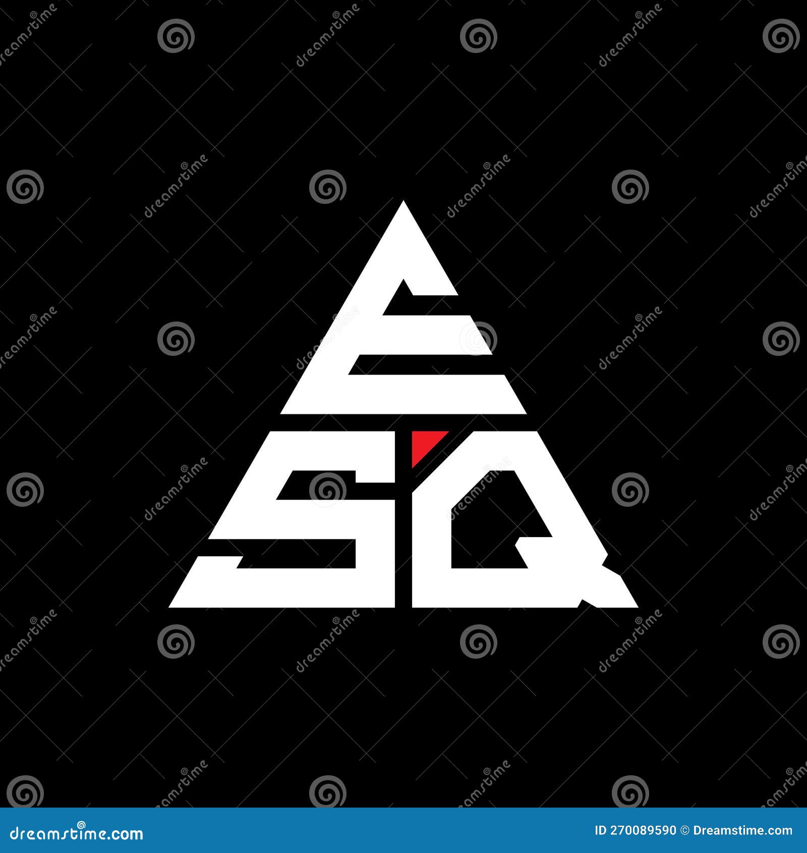 esq triangle letter logo  with triangle . esq triangle logo  monogram. esq triangle  logo template with red