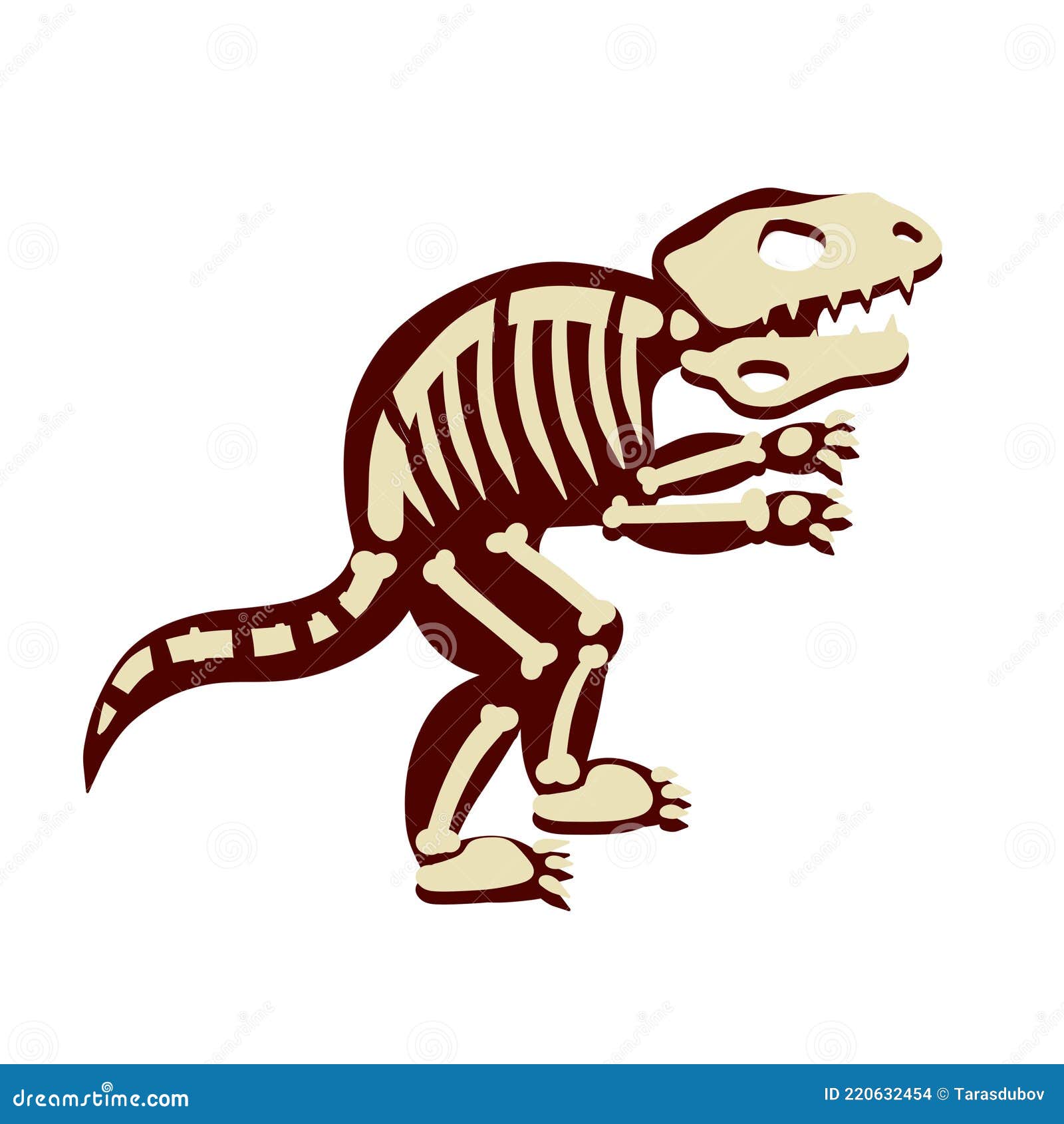 Esqueleto De Dinosaurio. Huesos De Un Lagarto Prehistórico. Arqueología E  Historia Ilustración del Vector - Ilustración de gris, peligroso: 220632454