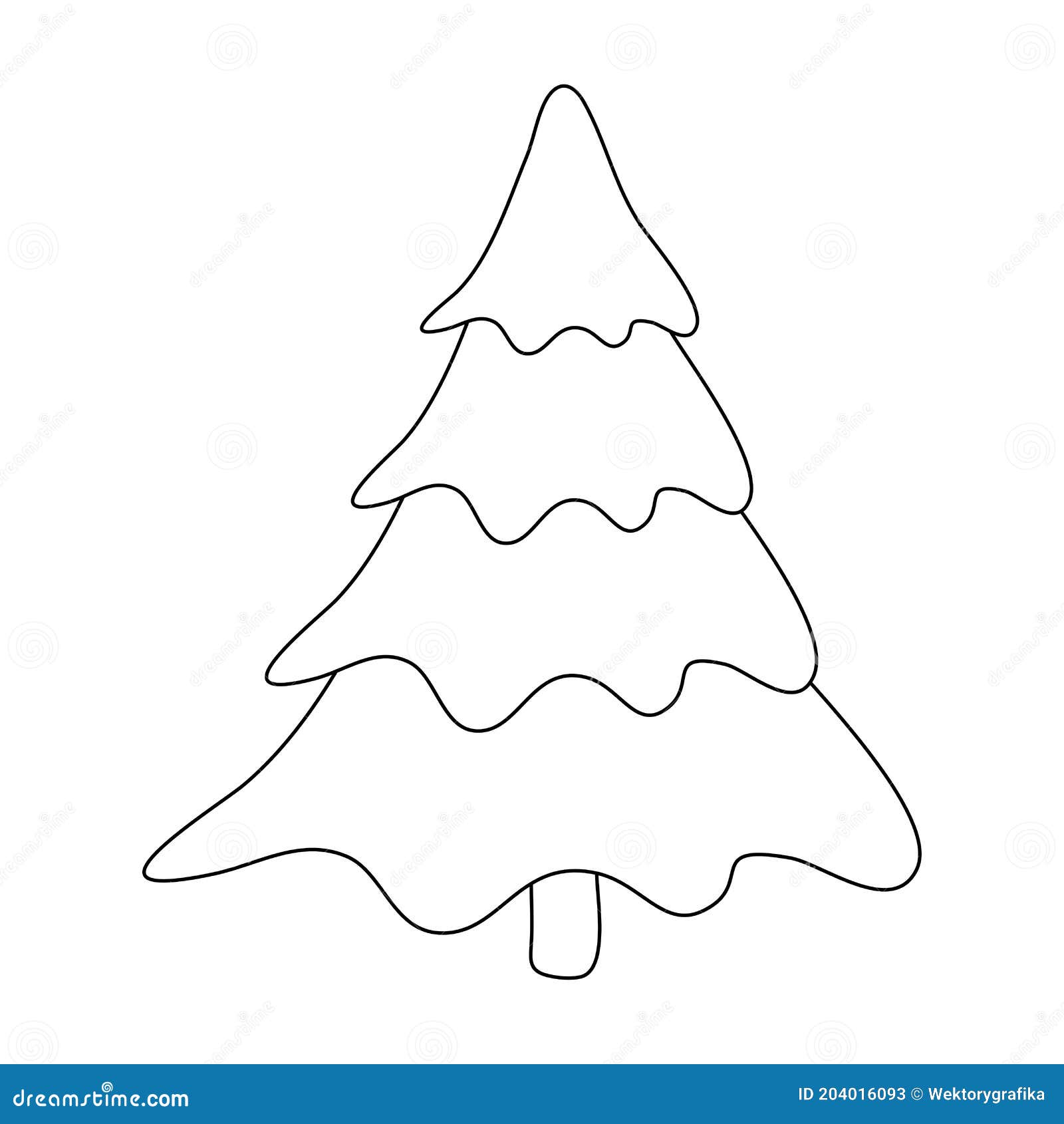 Esquema De árbol De Navidad. Contorno Del árbol De Abeto Vacío. Diseño De  Dibujo De Pino Simple En Blanco. Icono O Símbolo De Dici Ilustración del  Vector - Ilustración de blanco, recorte: