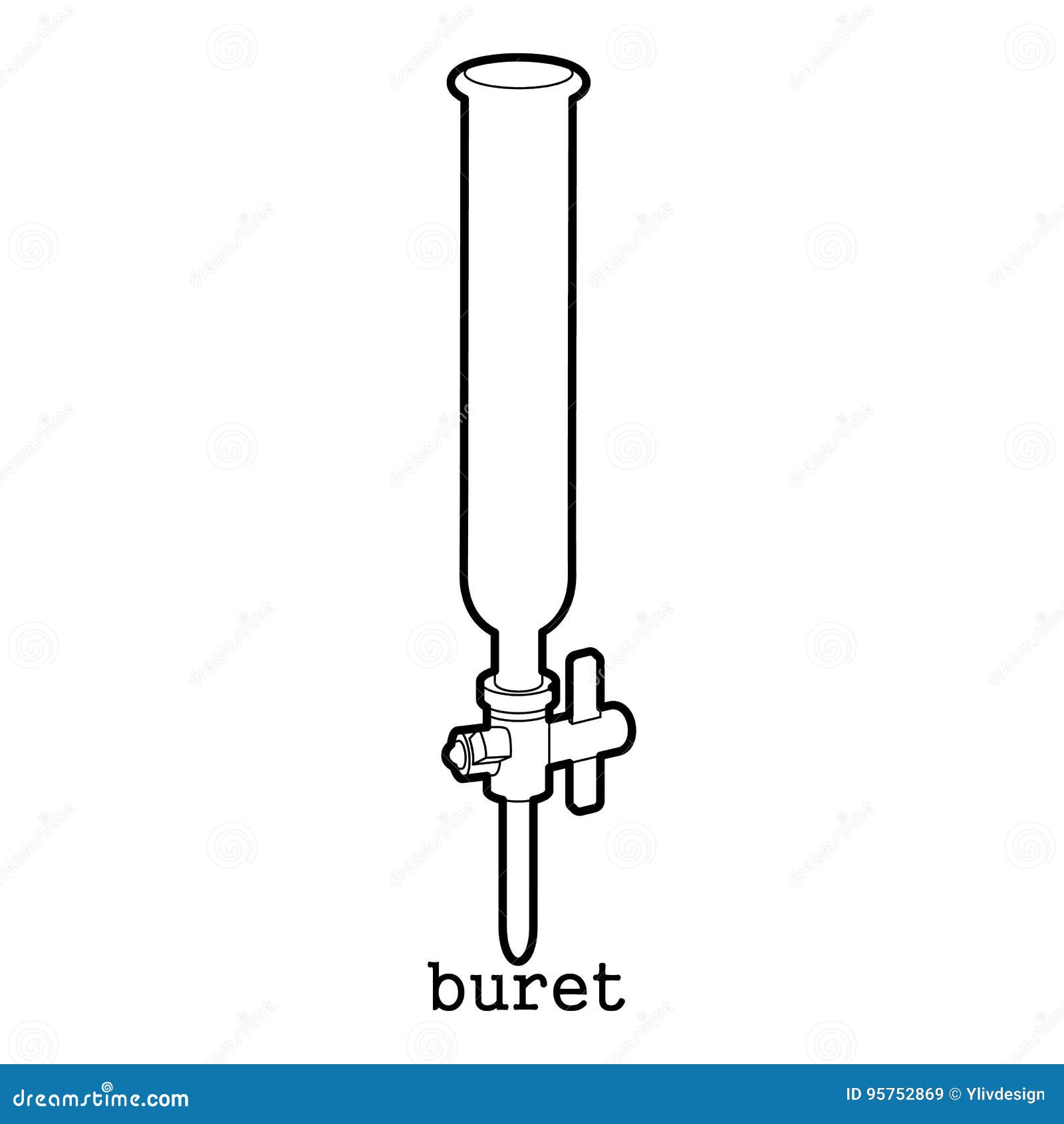 Esquema Del Icono De La Bureta Del Laboratorio Ilustración del Vector