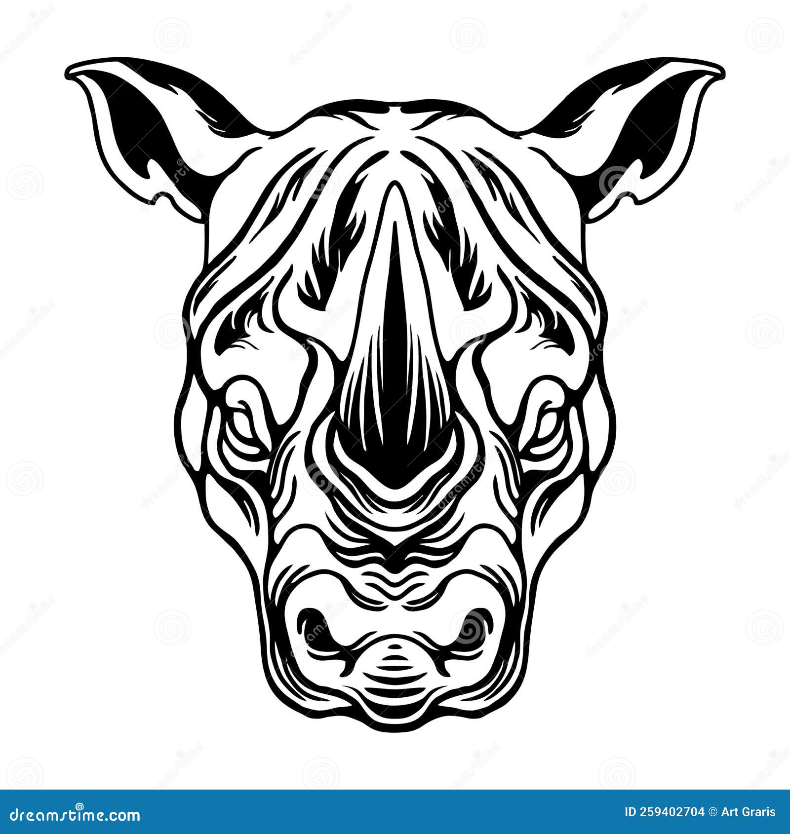 Esquema Del Libro De Coloración De Cabeza De Rinoceronte Ilustración del  Vector - Ilustración de animal, horned: 259402704