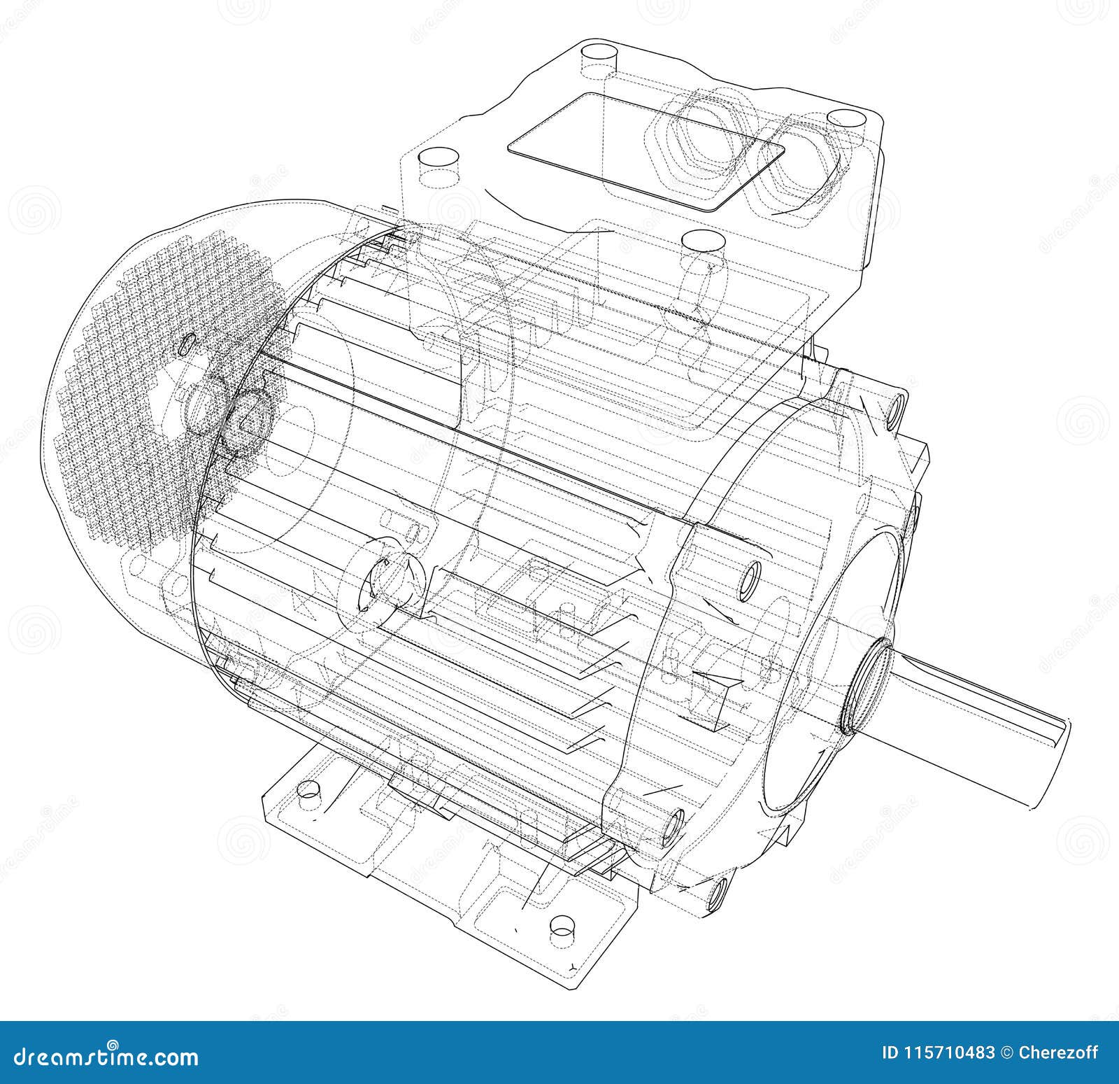 Esquema Del Motor Eléctrico Vector Ilustración del Vector Ilustración