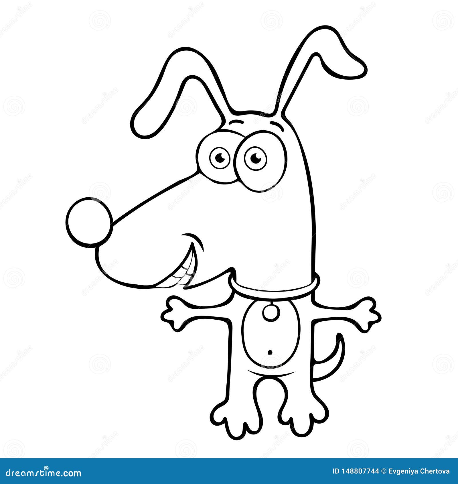 Esquema Divertido Del Perro Personaje De Dibujos Animados Animal