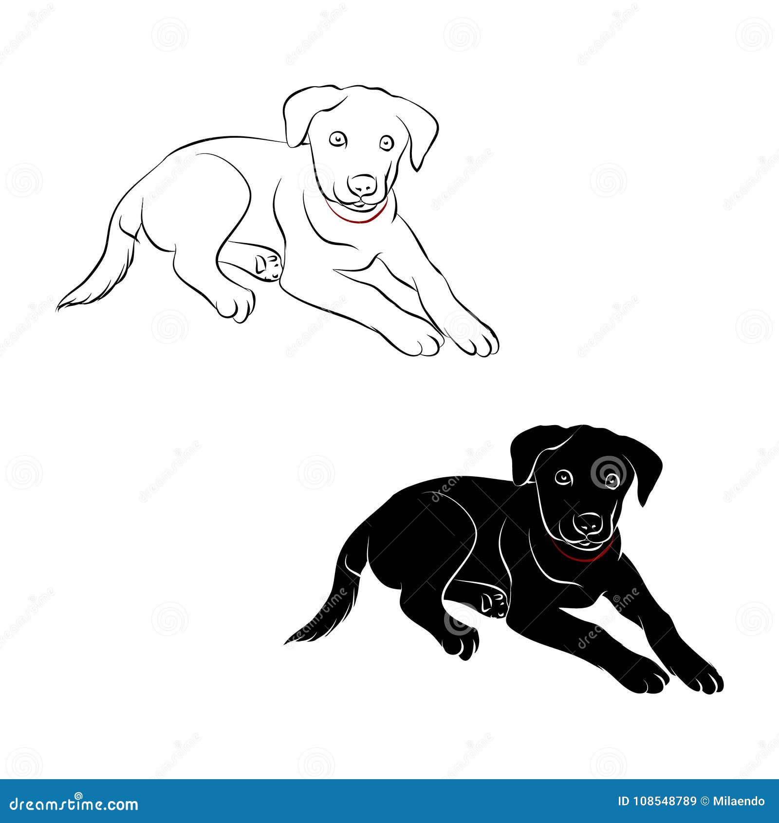 Dibujo De Contorno Y Silueta De Cachorro 1 Ilustración del Vector -  Ilustración de extracto, arte: 108548789, image size:1600x1690