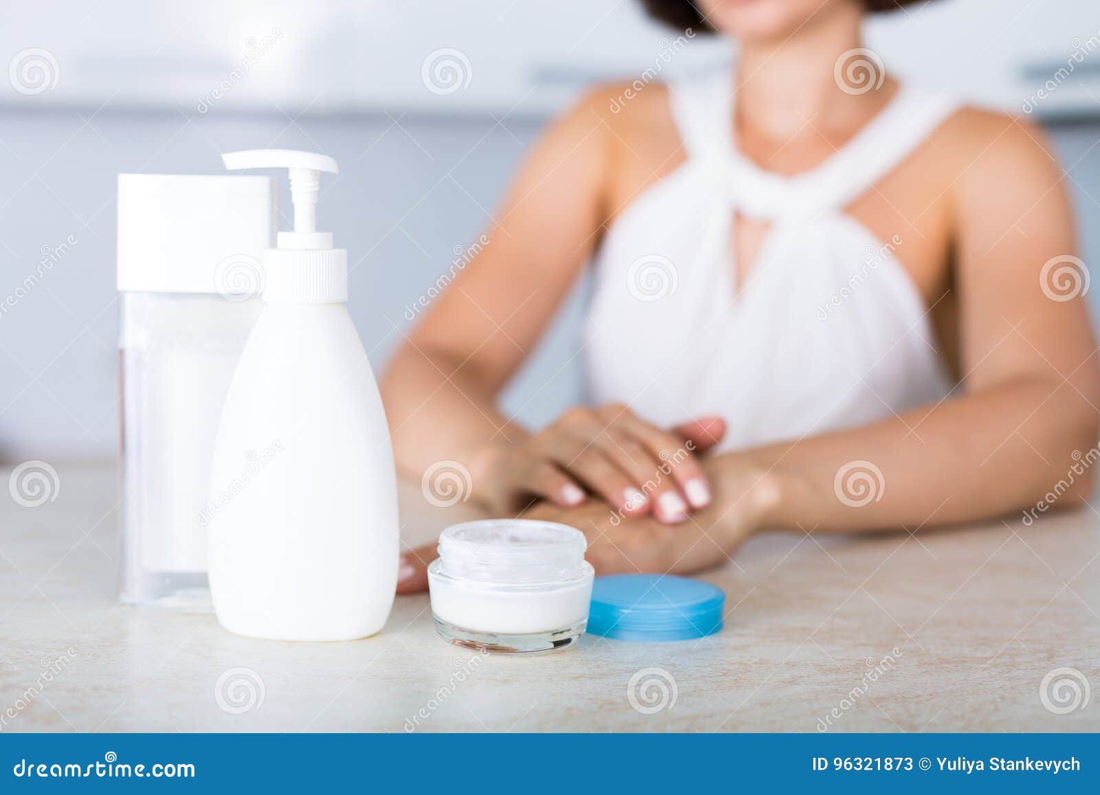 Essential Cosmetics on a Table Stock Image Image of health, cleansing