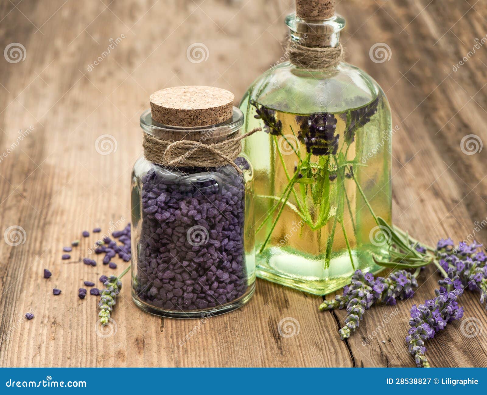 Essential Lavender Oil, Herbal Soap and Bath Salt Stock Image Image