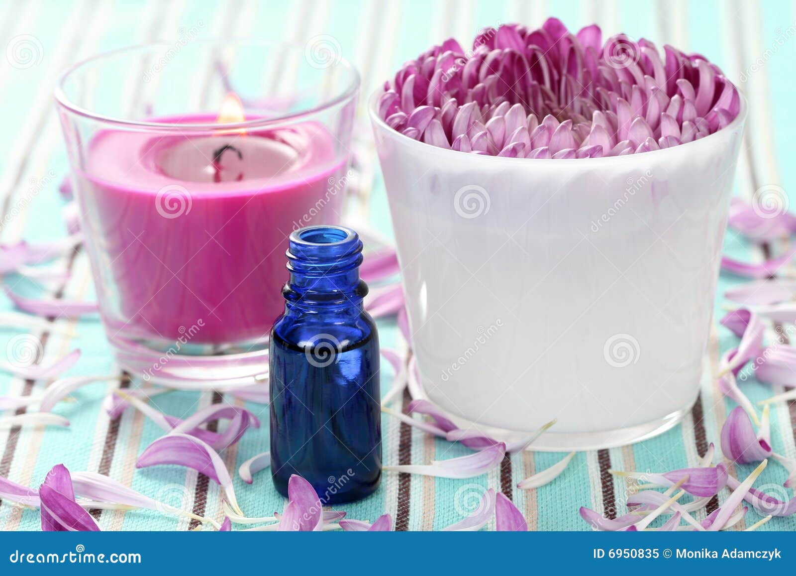 Essential Oil Flower and Candle Stock Image Image of healthy
