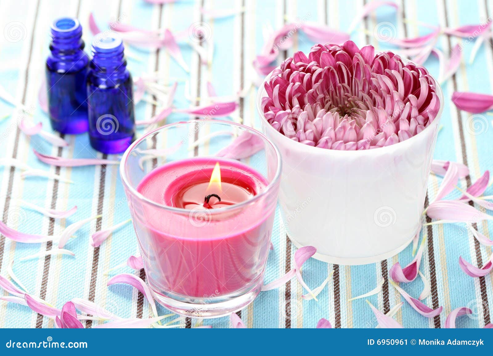 Essential Oil Flower and Candle Stock Image Image of rest, natural