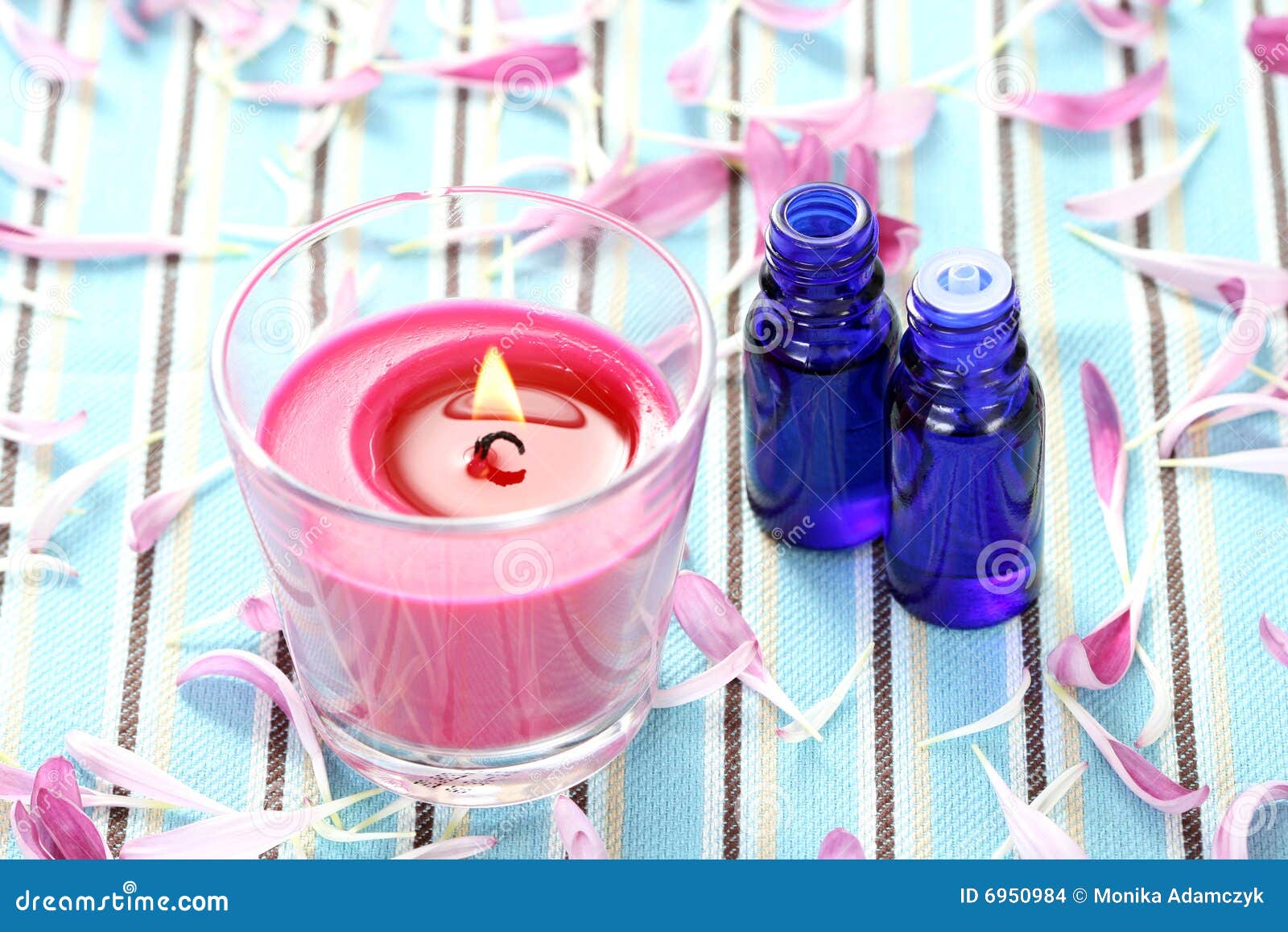 Essential Oil Flower and Candle Stock Photo Image of care, freshness