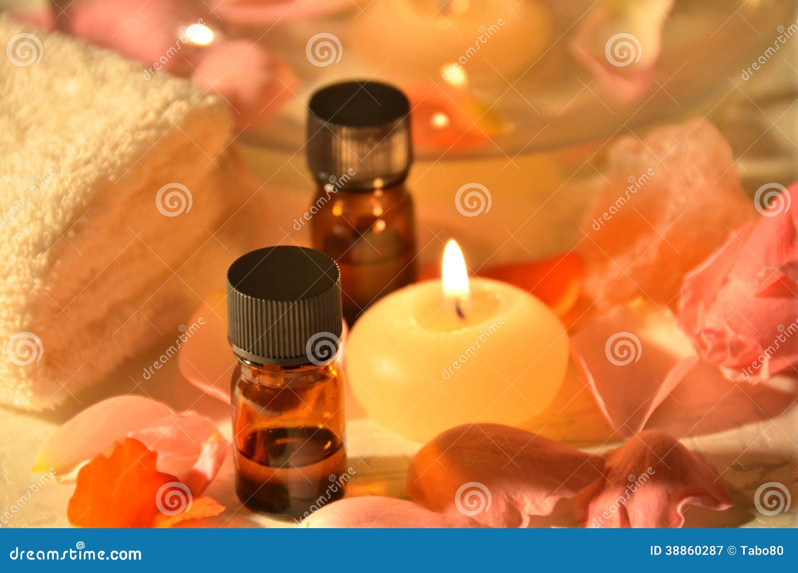 Essential Oils in Candle Light Stock Image Image of therapy, candle