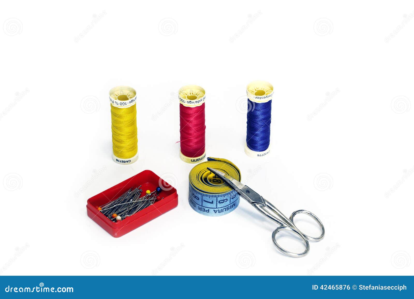 Essential sewing kit stock photo. Image of needles, pincushion 42465876