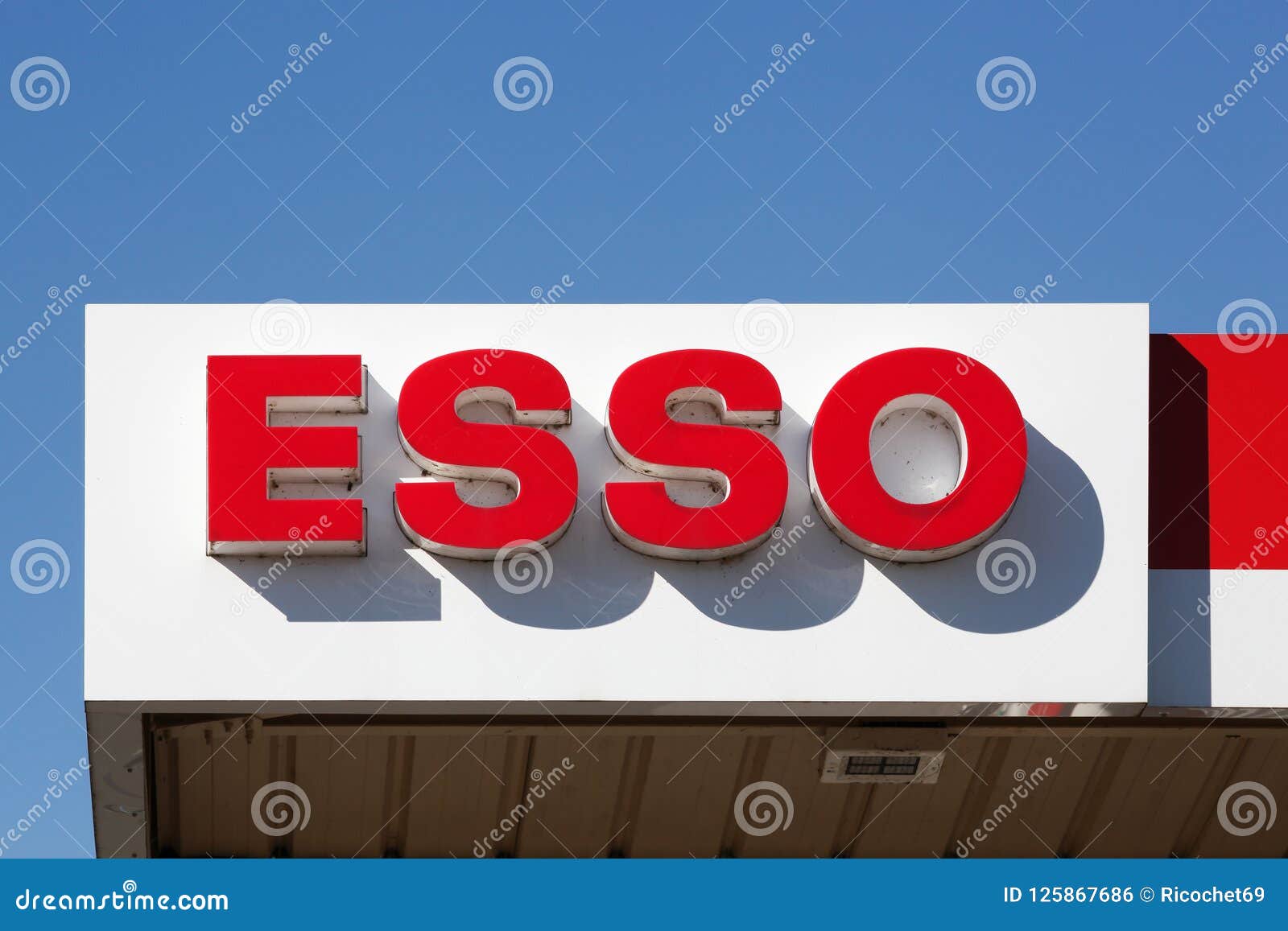 Esso Logo On A Gas Station Editorial Photo Image Of Corporate