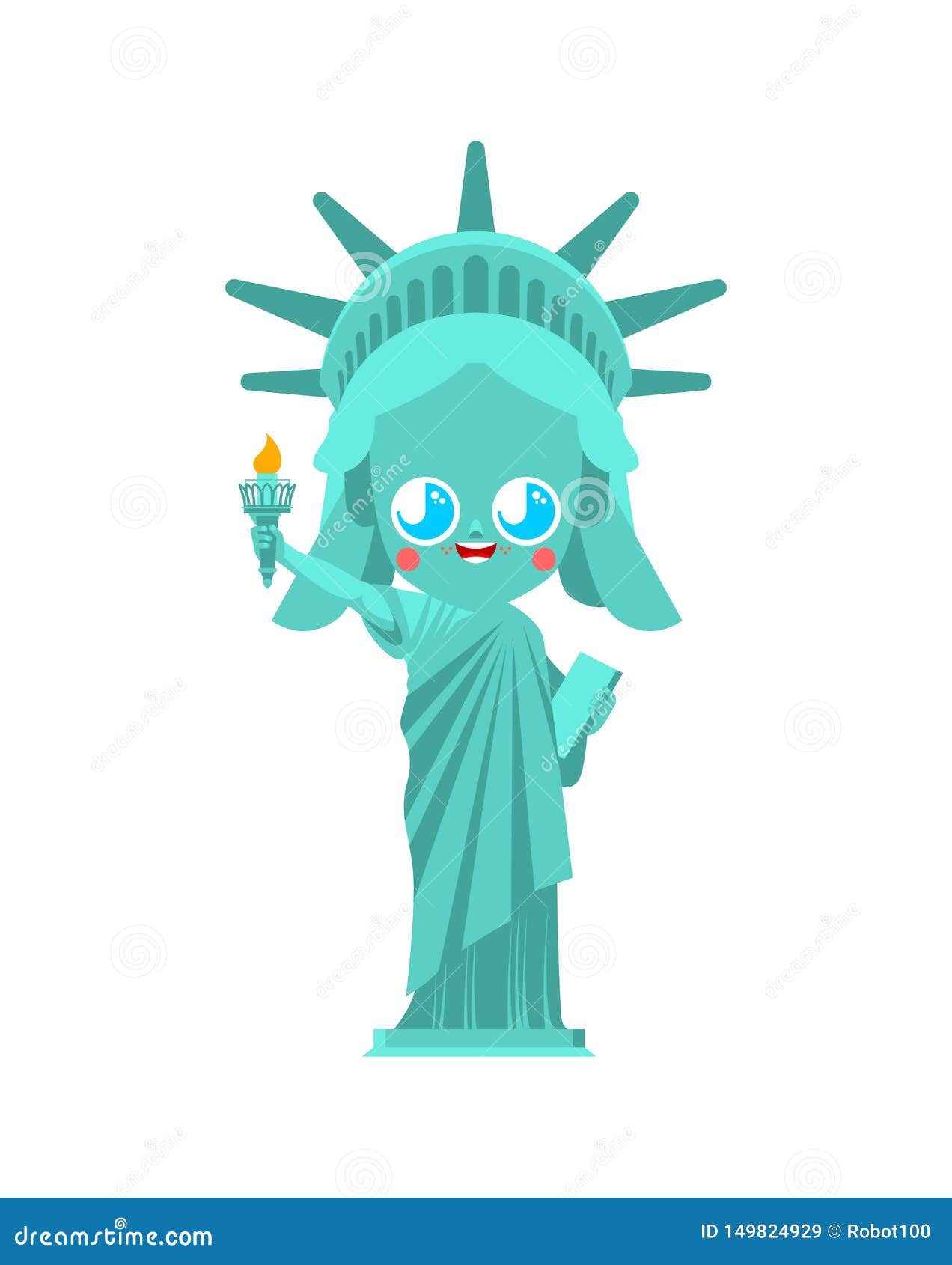 Como desenhar e pintar Estátua da Liberdade Kawaii USA EUA 