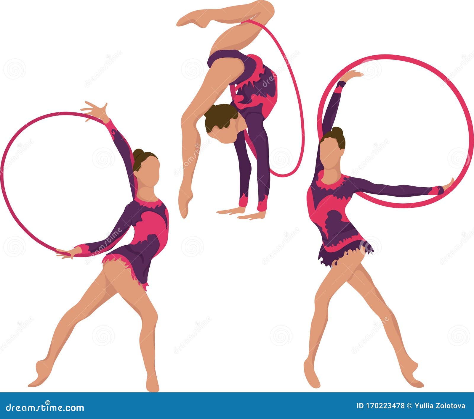 Establecer La Gimnasia Rítmica Femenina Con Ilustración Vectorial De Los Aros  Gimnasia De Rendimiento De Formación Entrenamiento Ilustración del Vector -  Ilustración de lifestyle, leotardo: 170223478