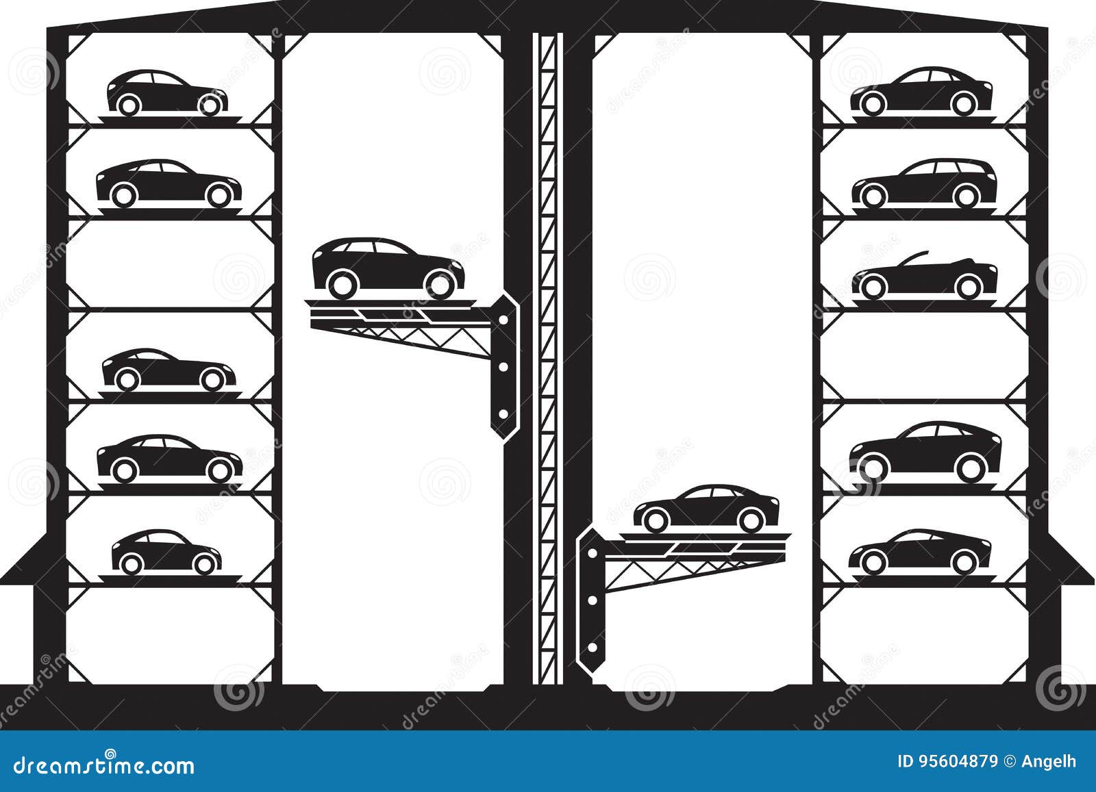 Estacionamento Automático Do Carro Ilustração do Vetor - Ilustração de  plataforma, cupê: 95604879