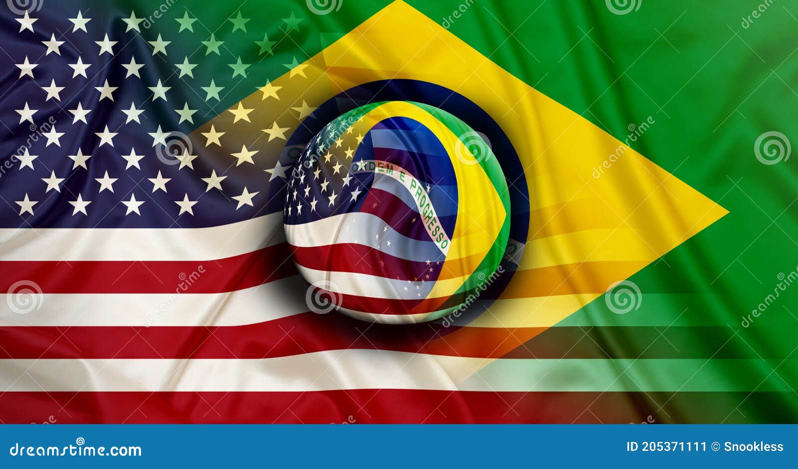 Estados Unidos E Bandeira Da Esfera Brasil Imagem de Stock