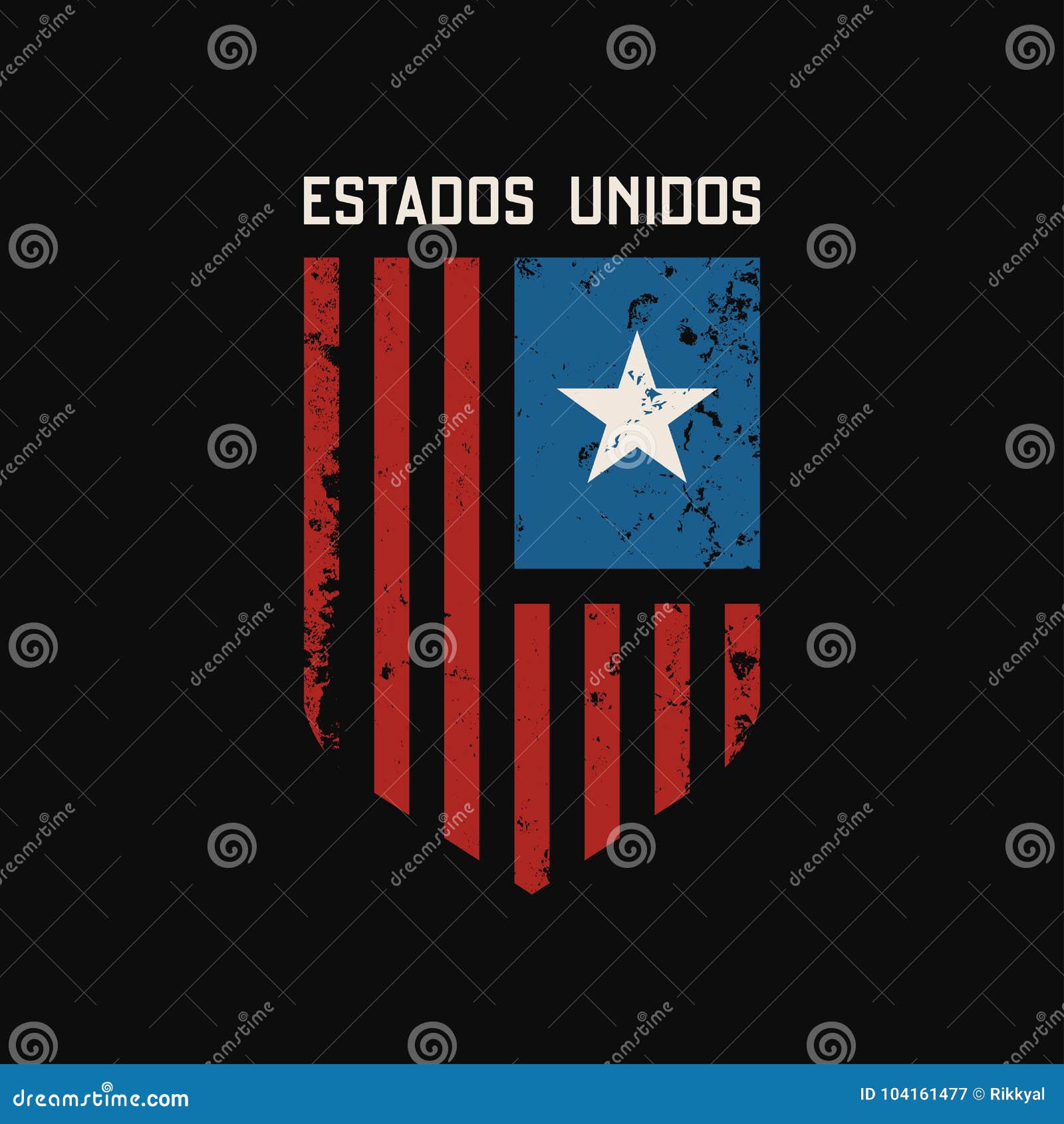 estados unidos t-shirt and apparel  with grunge effect.