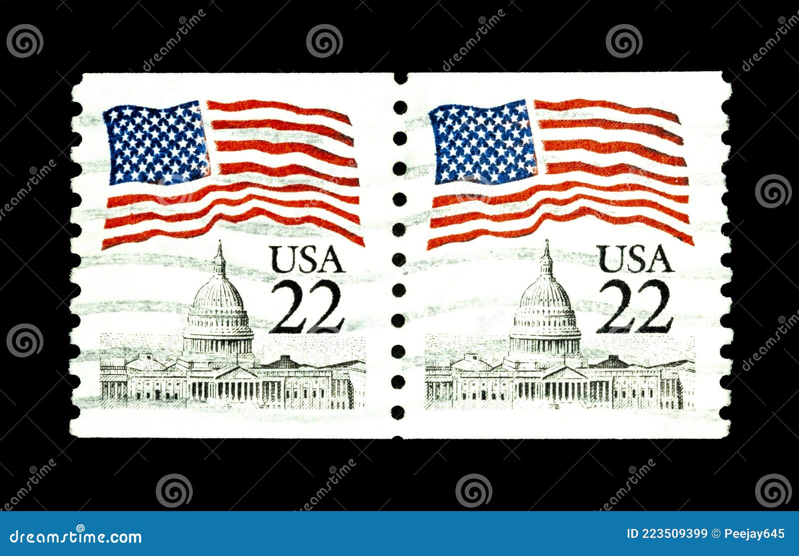 Estampillas De Franqueo De Estados Unidos En Fondo Blanco Foto editorial -  Imagen de carta, correo: 223757446