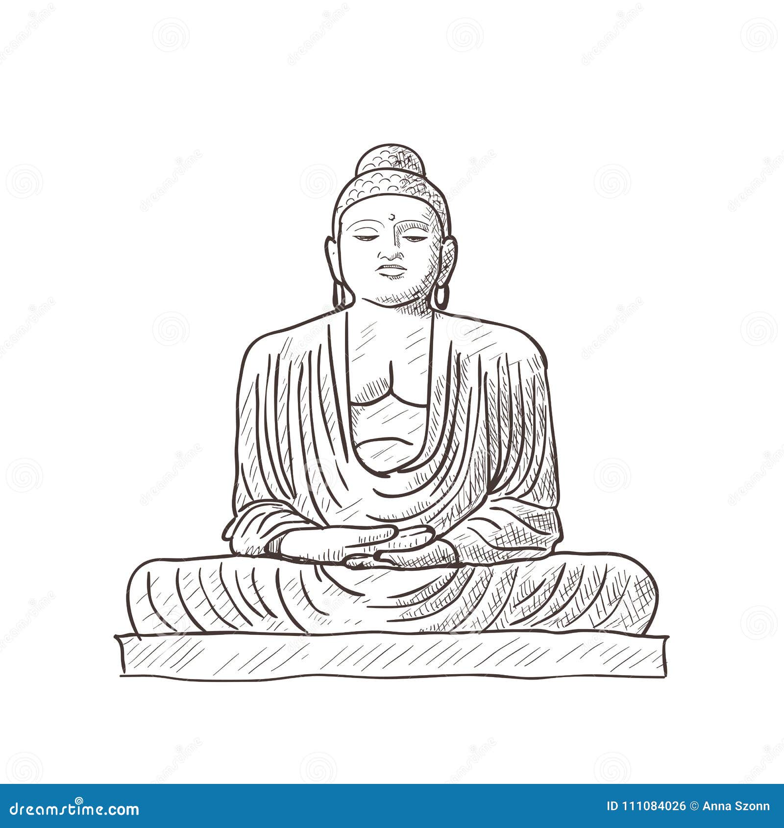 Estatua De Buda Bosquejo Aislado Ilustración del Vector - Ilustración de  tarjeta, aislado: 111084026, image size:1600x1690