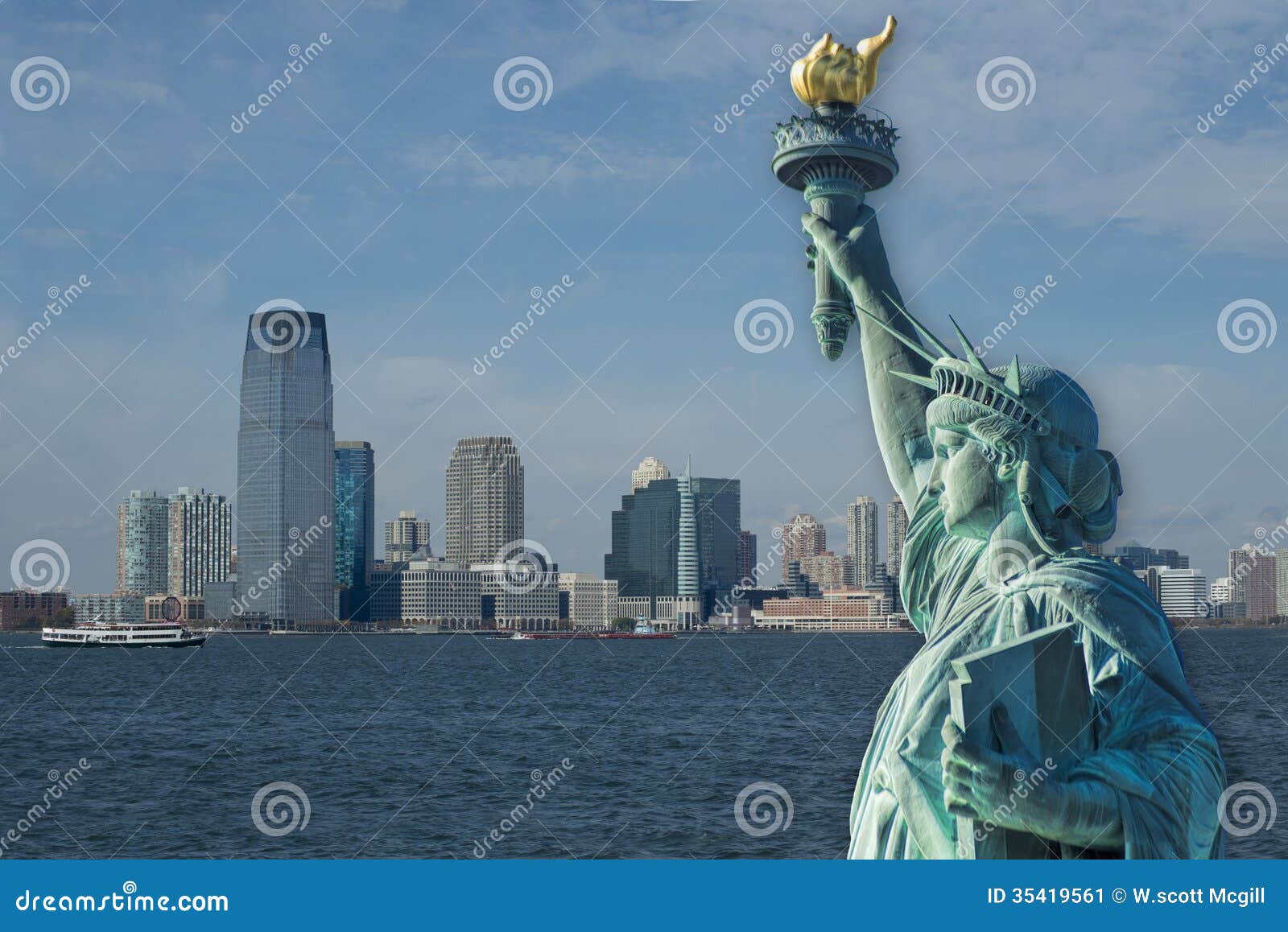Estatua De La Libertad Y De New Jersey 
