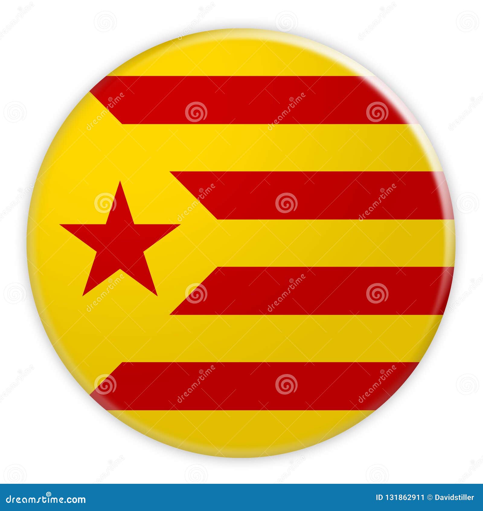 Estelada Groga Catalan Flag Button, Catalonia Independence News Concept ...