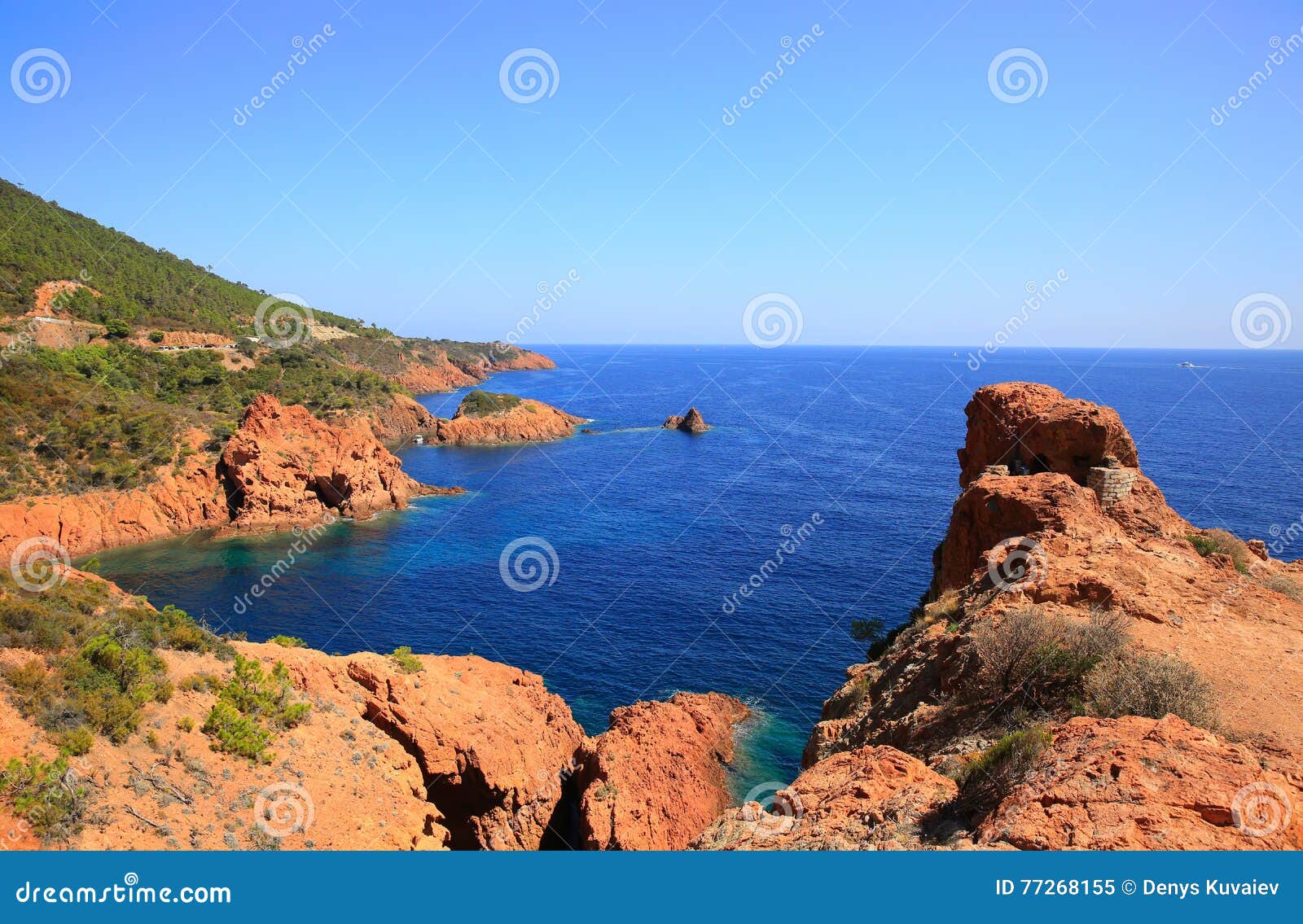 Beautiful French Coastline Mediterranean Sea Massif De L Esterel