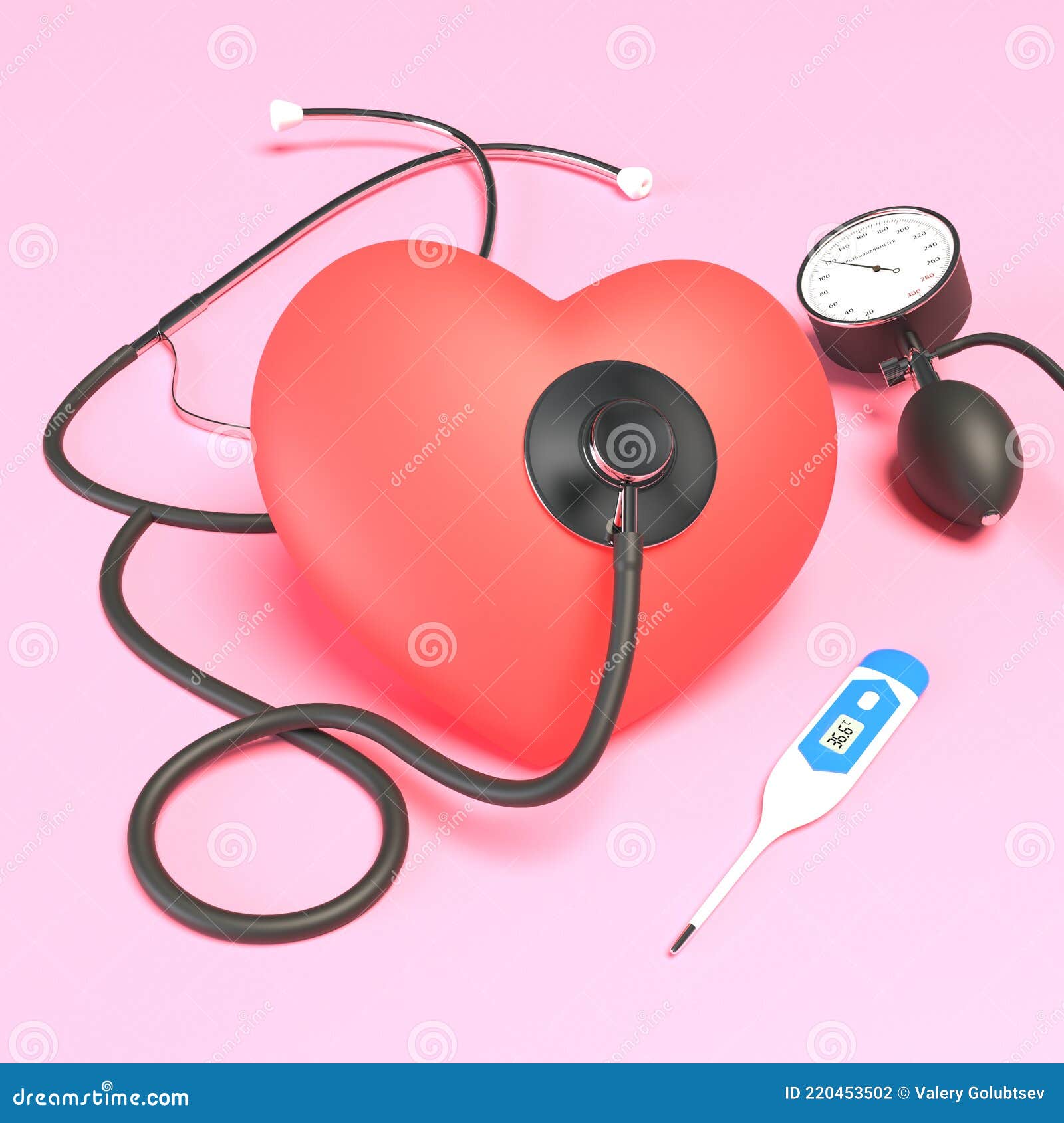 Estetoscopio Rosa Juguete Corazón Y Monitor De Presión Arterial En